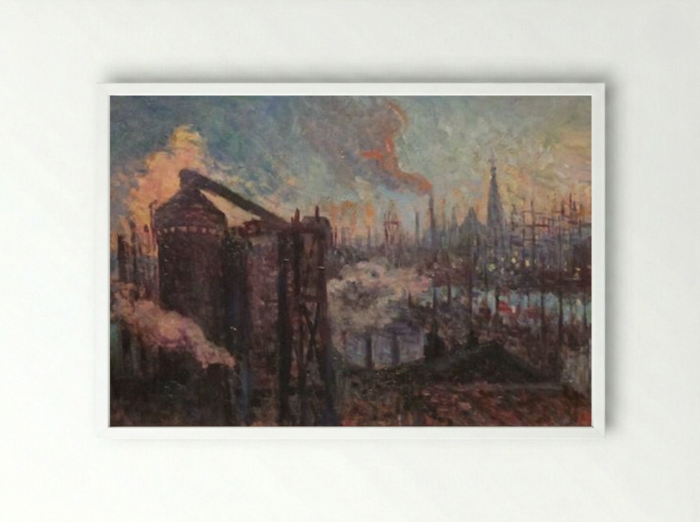 Large Industrial City - Maximilien Luce - Framed Print White