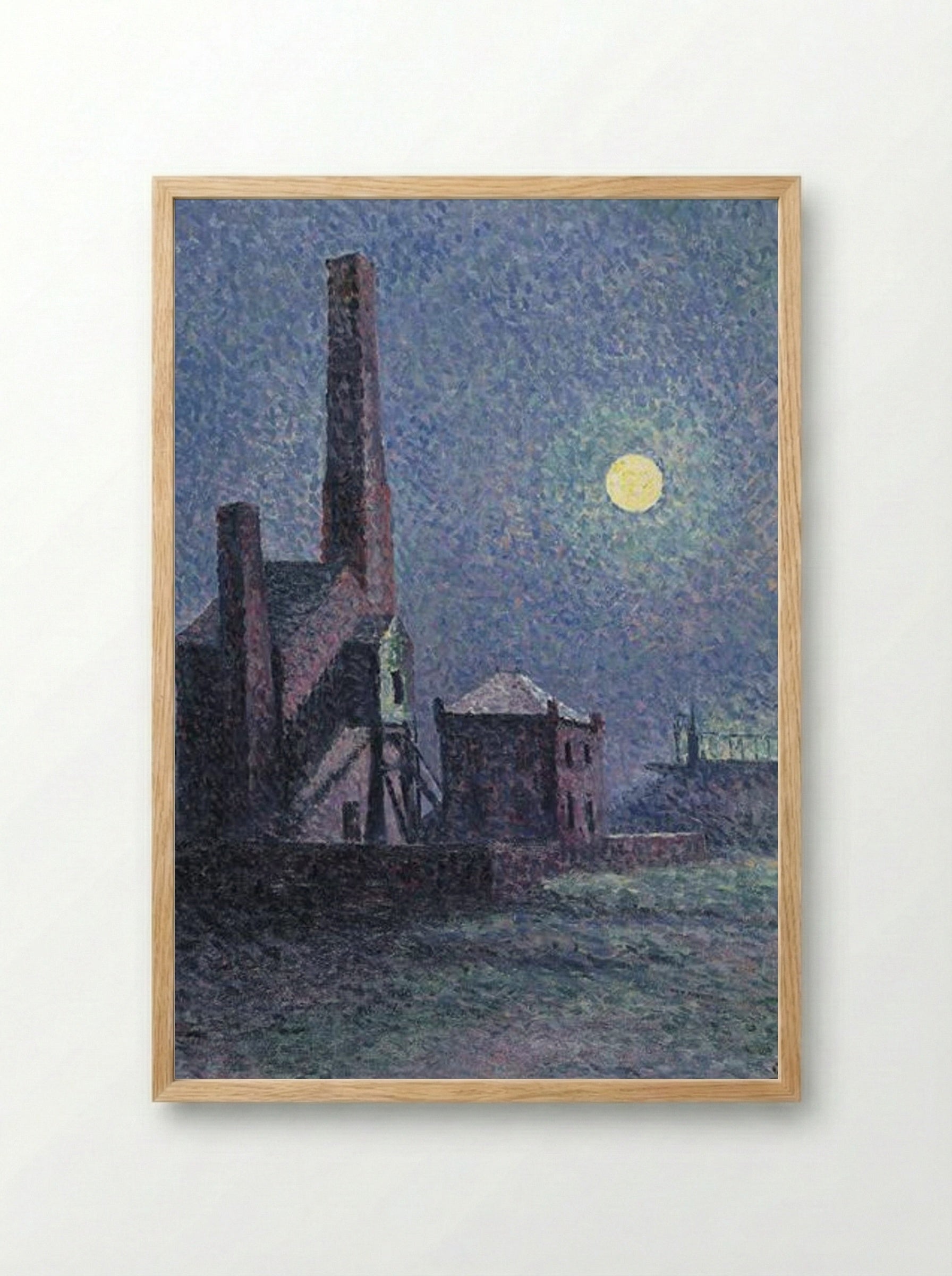 Factory in the Moonlight - Maximilien Luce - Framed Print Wood