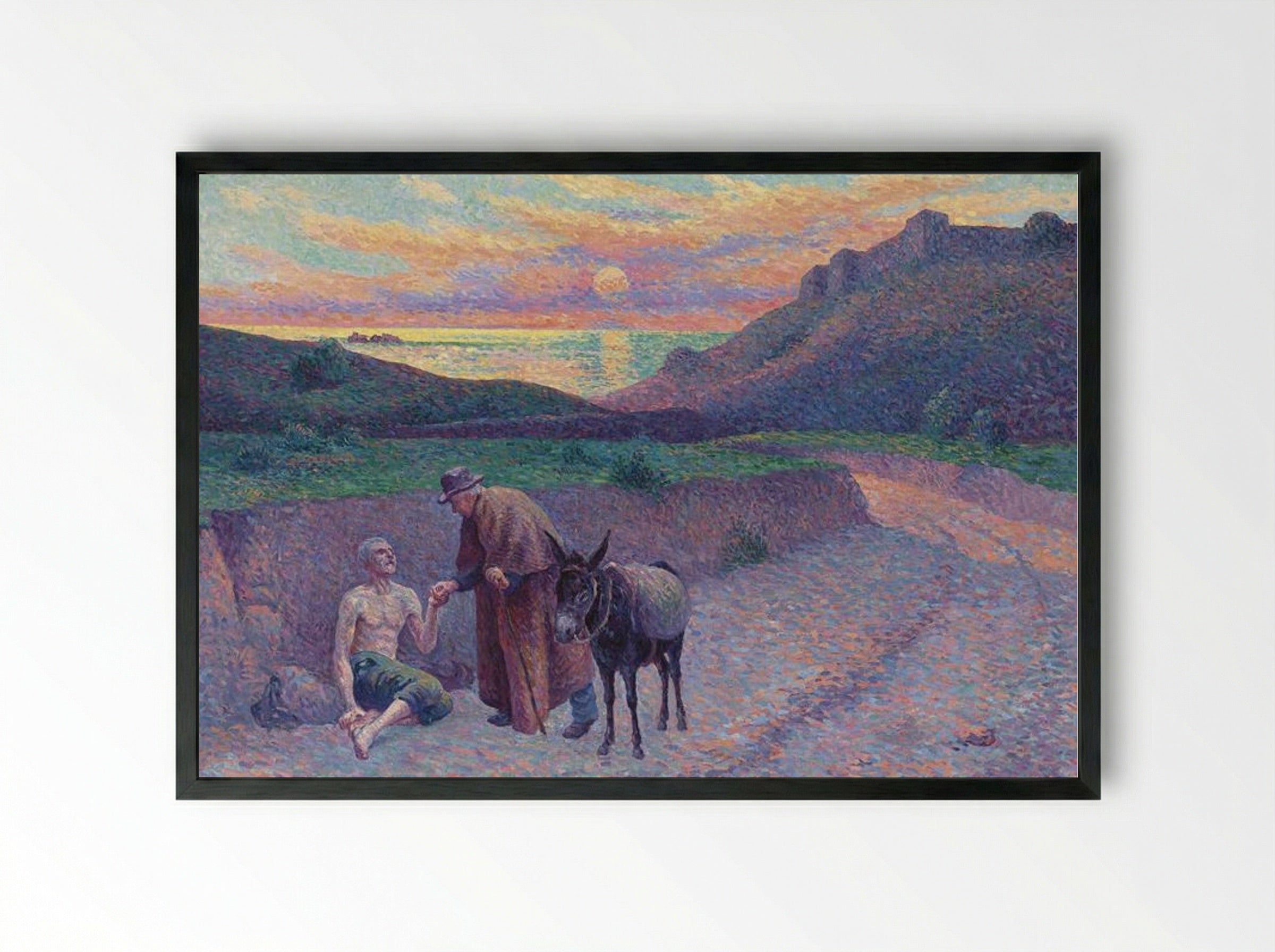 Le Bon Samaritain - Maximilien Luce - Framed Print Black