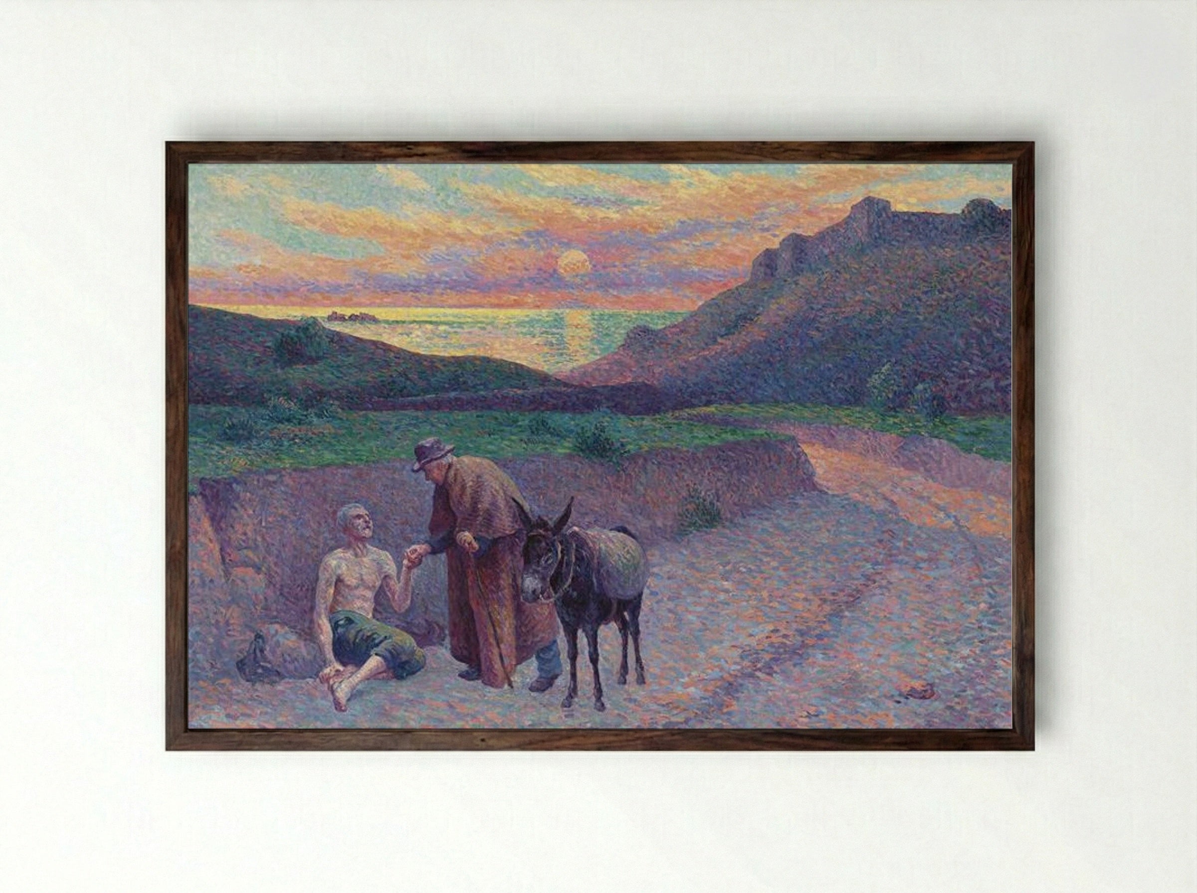 Le Bon Samaritain - Maximilien Luce - Framed Print Dark Wood