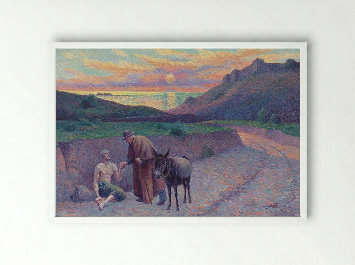 Le Bon Samaritain - Maximilien Luce - Framed Print White