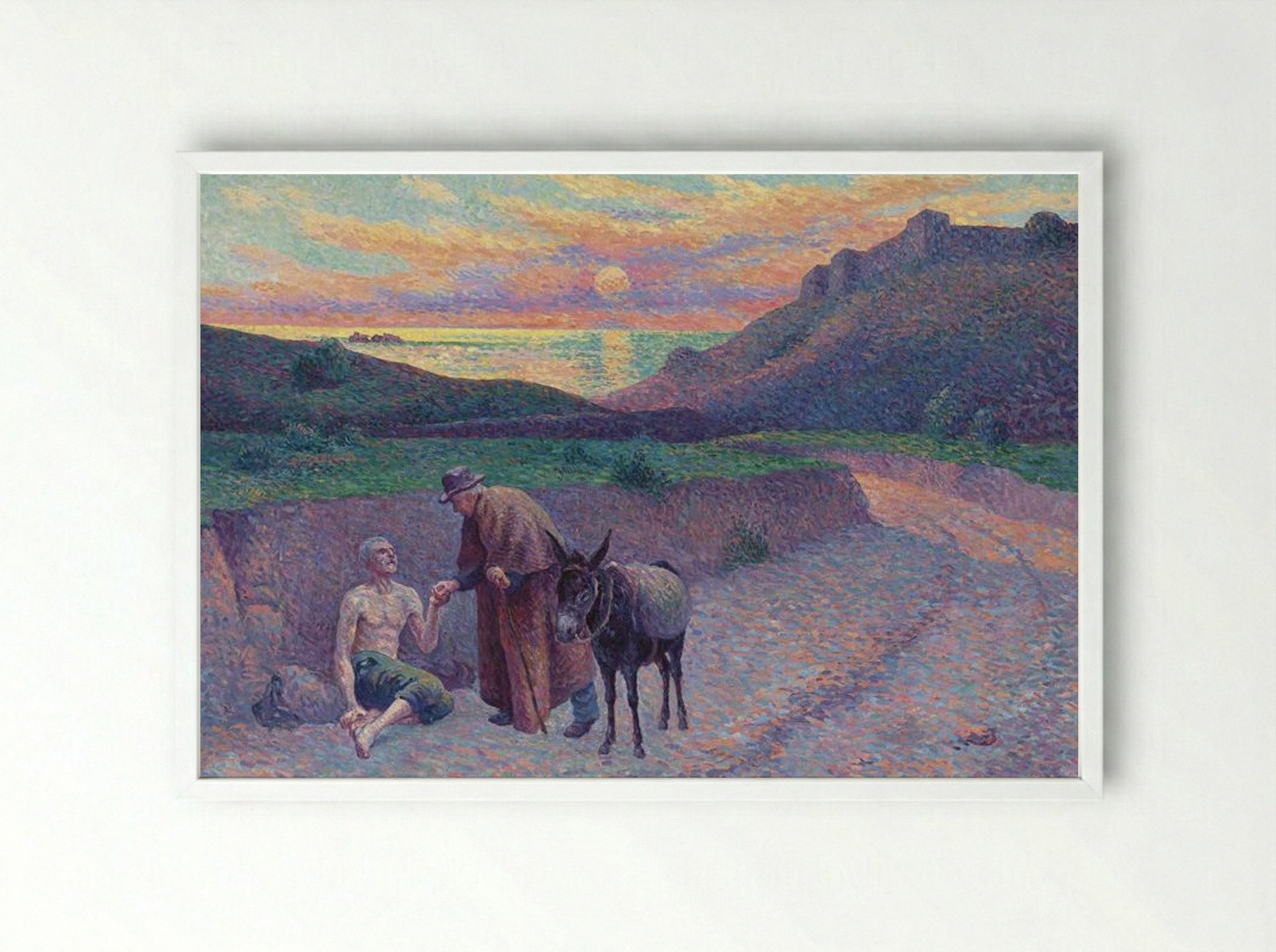 Le Bon Samaritain - Maximilien Luce - Framed Print White