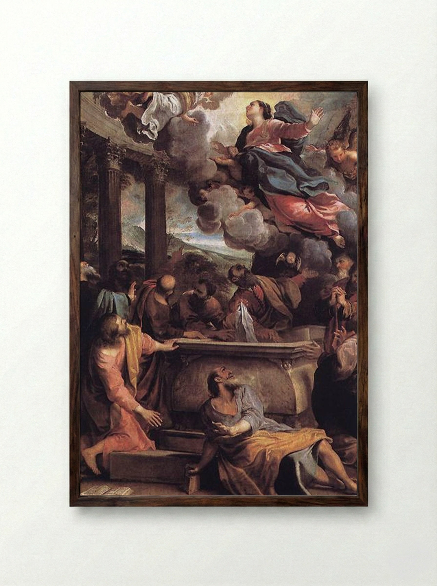 The Assumption of the Virgin - Annibale Carracci - Framed Print Dark Wood