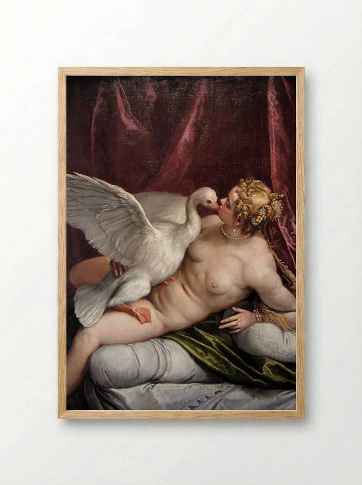 Leda and the Swan - Paolo Veronese - Framed Print Wood