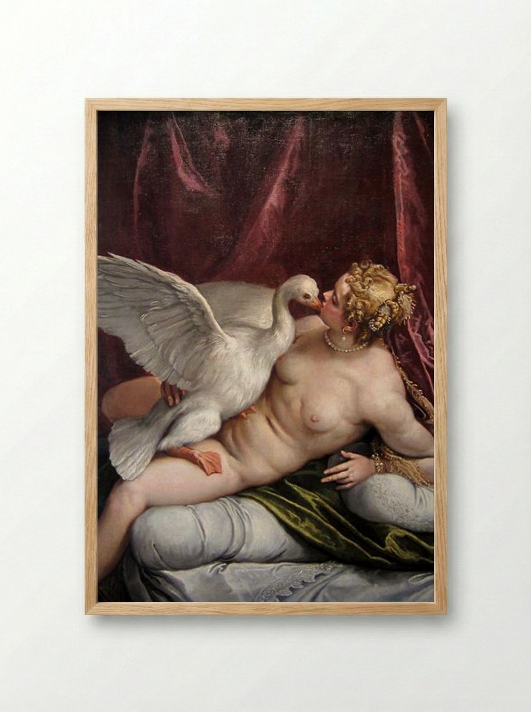 Leda and the Swan - Paolo Veronese - Framed Print Wood