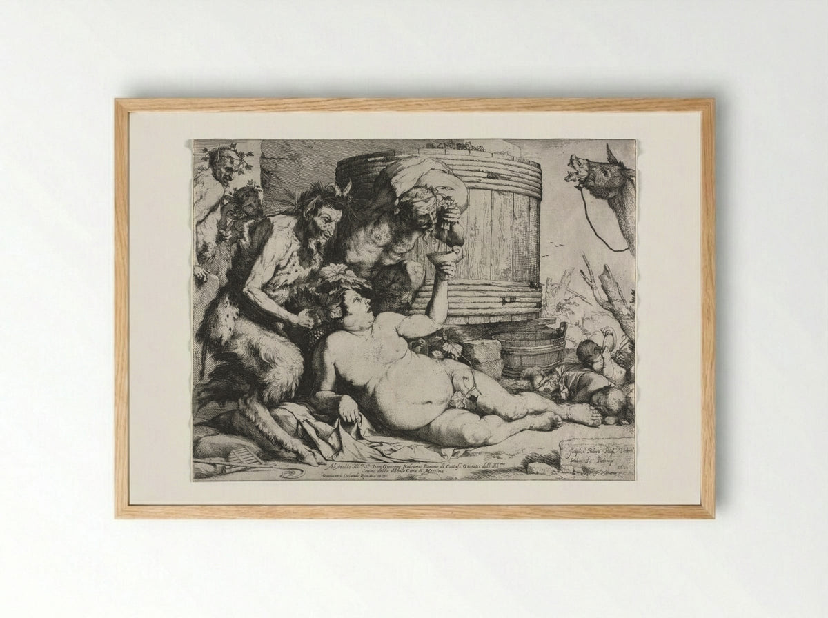 The Drunken Silenus - Jusepe de Ribera - Framed Print Wood