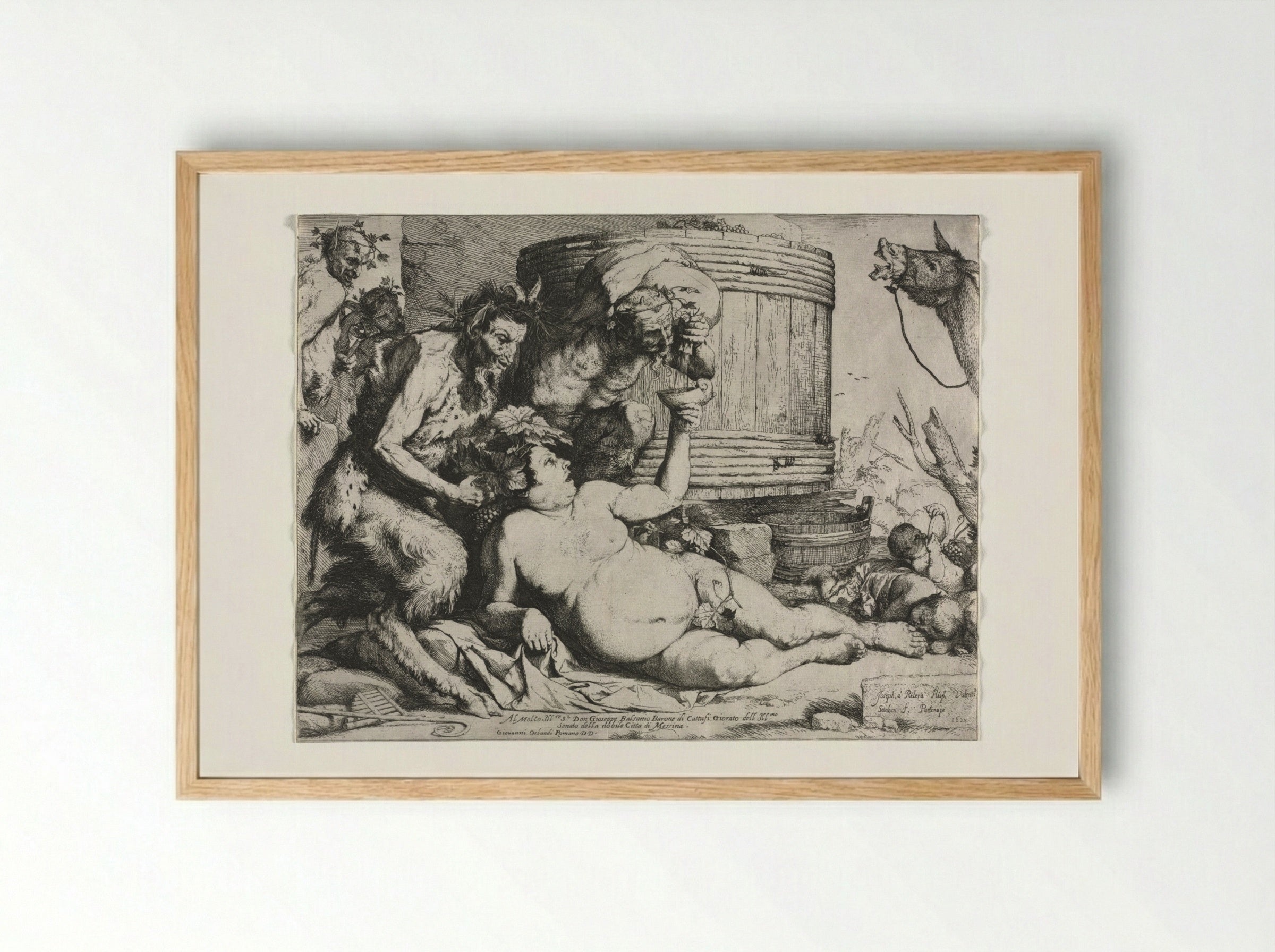 The Drunken Silenus - Jusepe de Ribera - Framed Print Wood