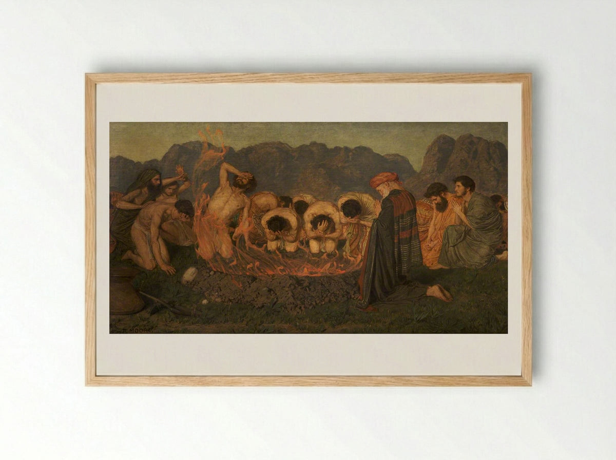 Elijah's Sacrifice - Albert Joseph Moore - Framed Print Wood