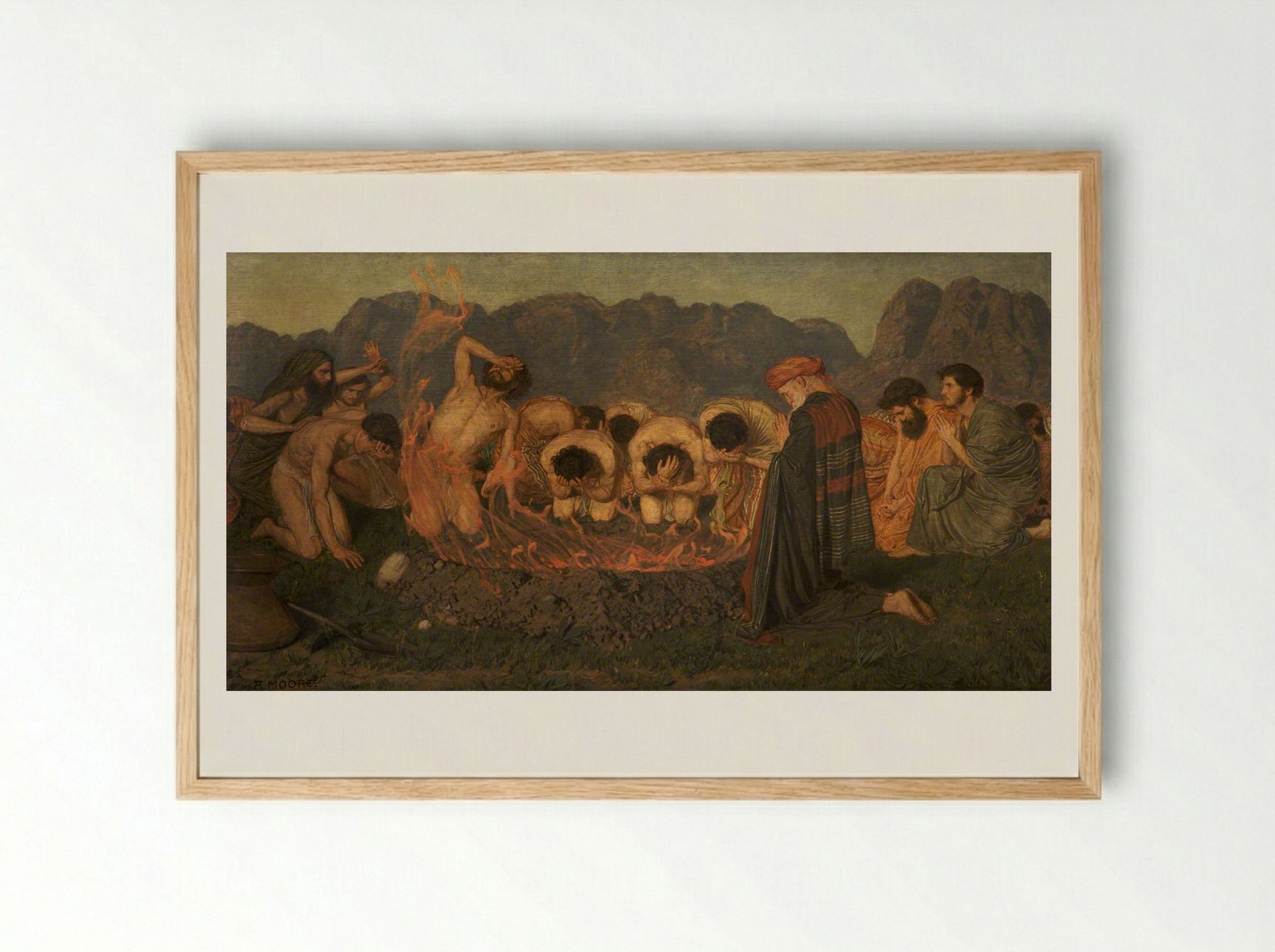 Elijah's Sacrifice - Albert Joseph Moore - Framed Print Wood