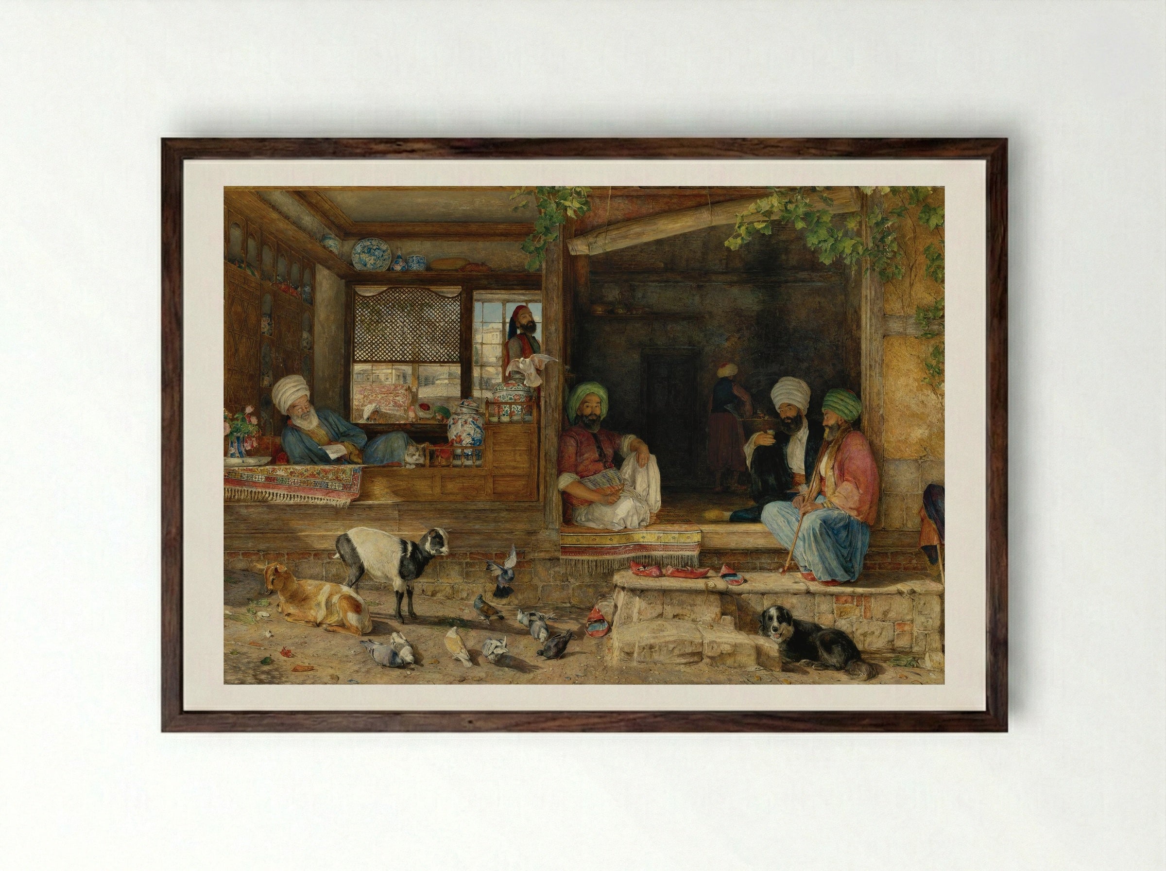 Scutari - John Frederick Lewis - Framed Print Dark Wood