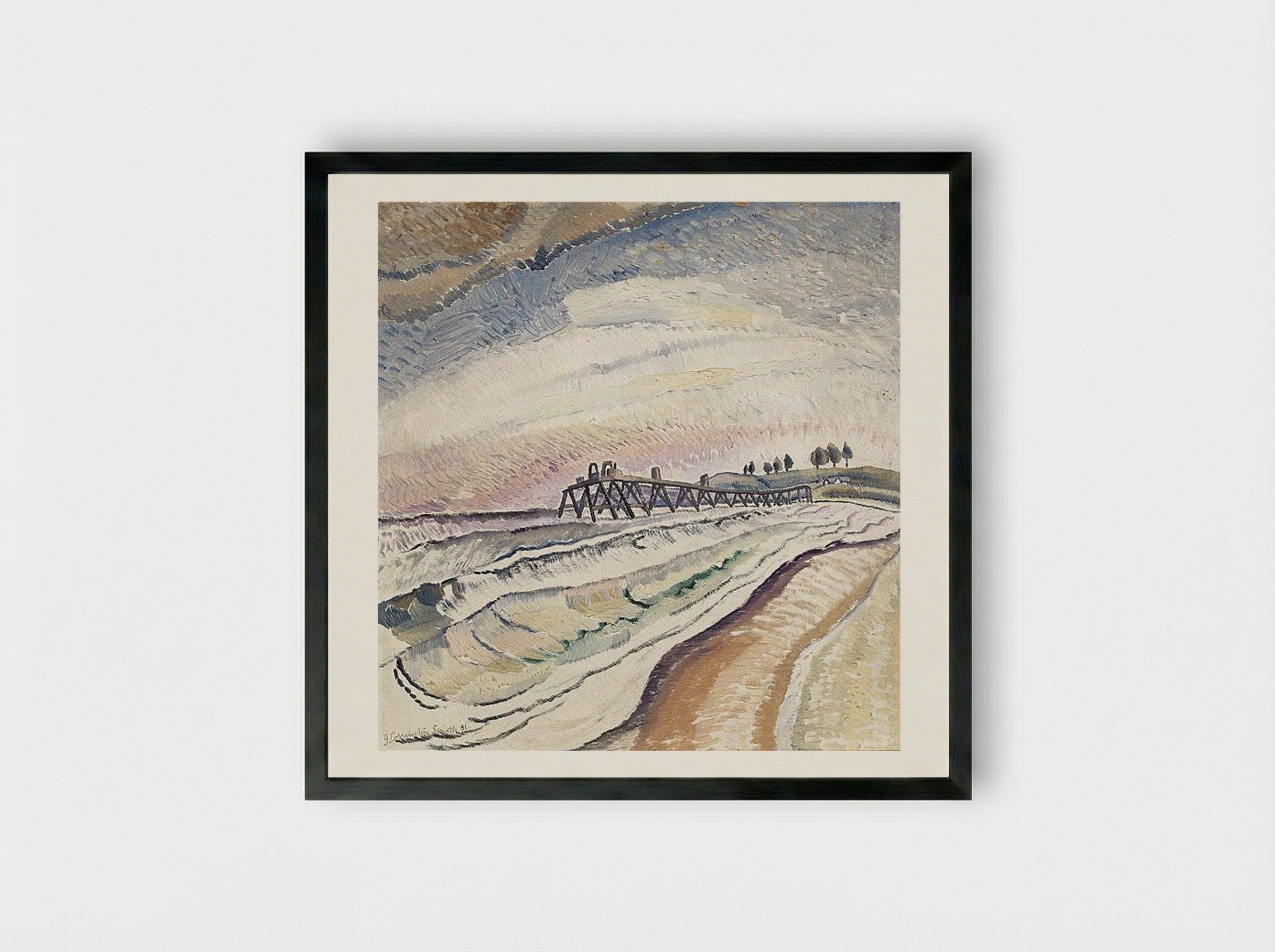 Bulli Pier, South Coast - Grace Cossington Smith - Framed Print Black