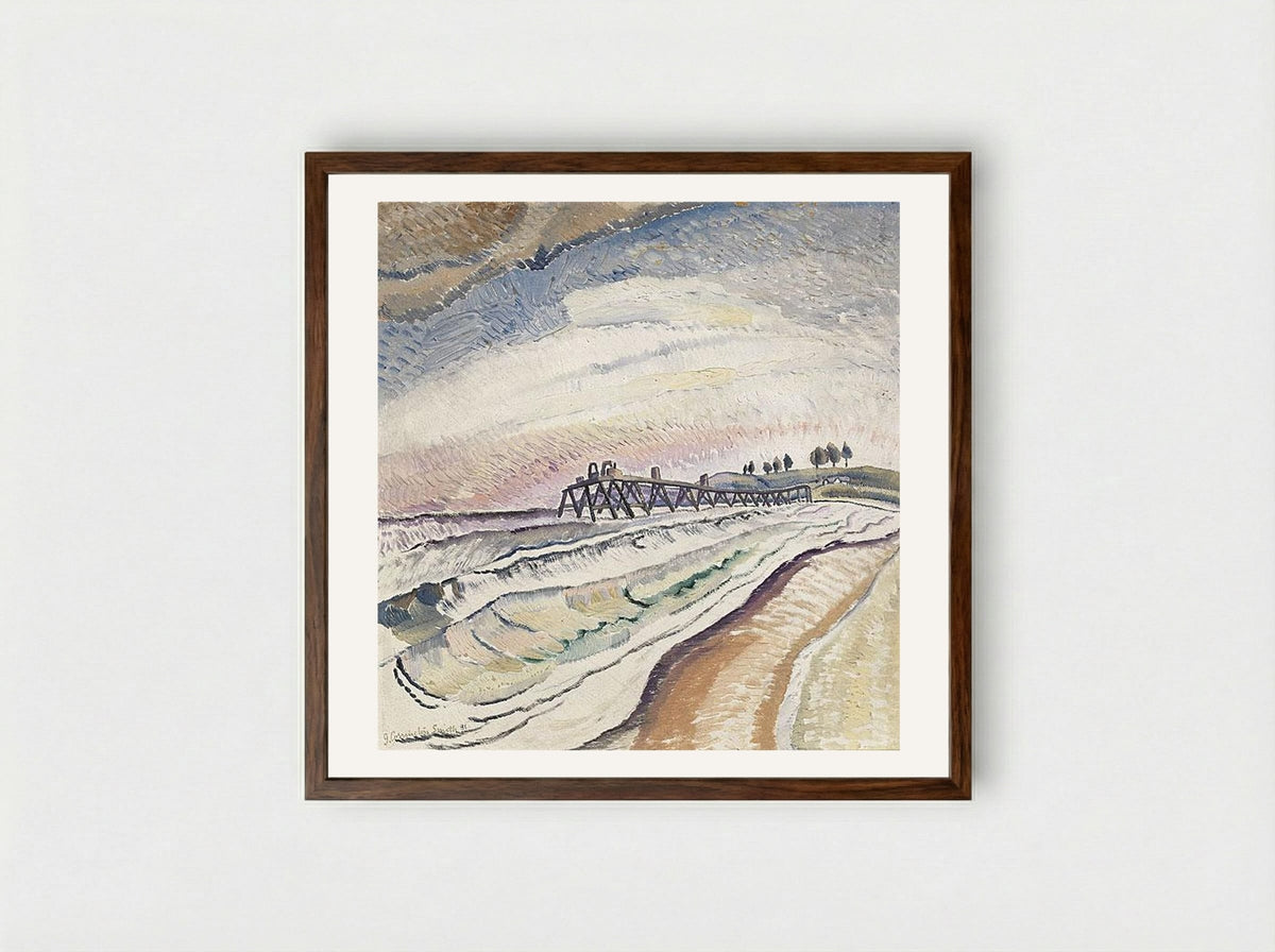 Bulli Pier, South Coast - Grace Cossington Smith - Framed Print Dark Wood