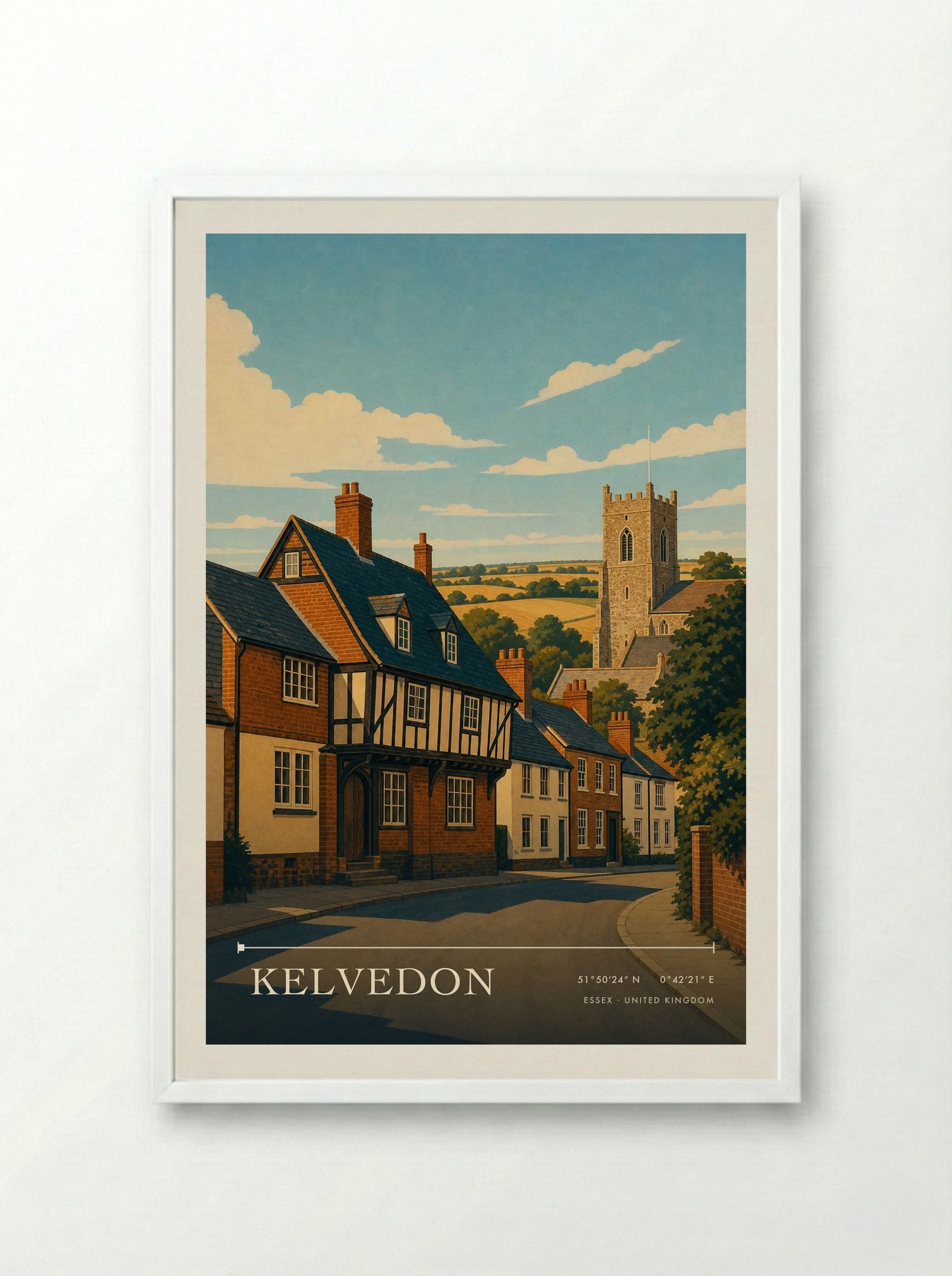 Kelvedon Essex United Kingdom Travel Poster - Framed Print White