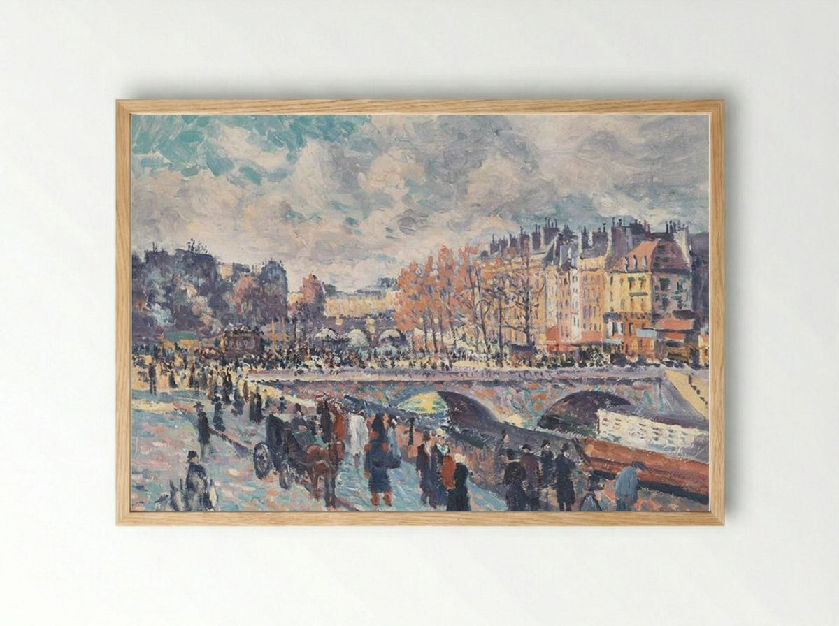 Seinequai in Paris - Maximilien Luce - Framed Print Wood