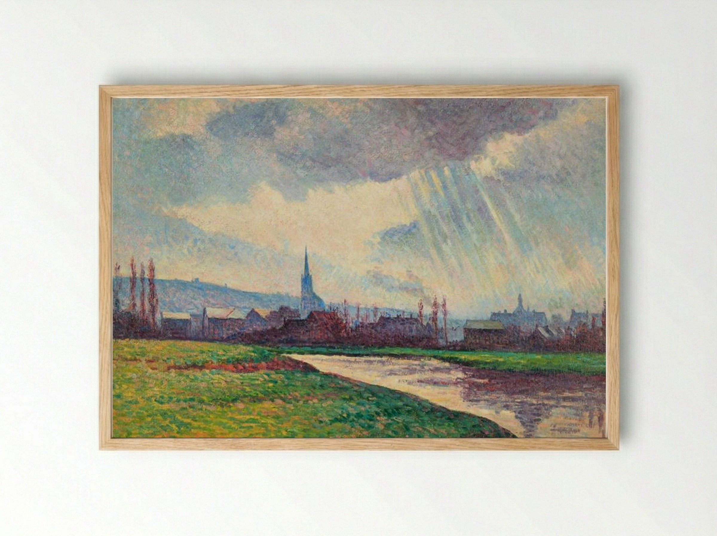 Landscape with River - Maximilien Luce - Framed Print Wood
