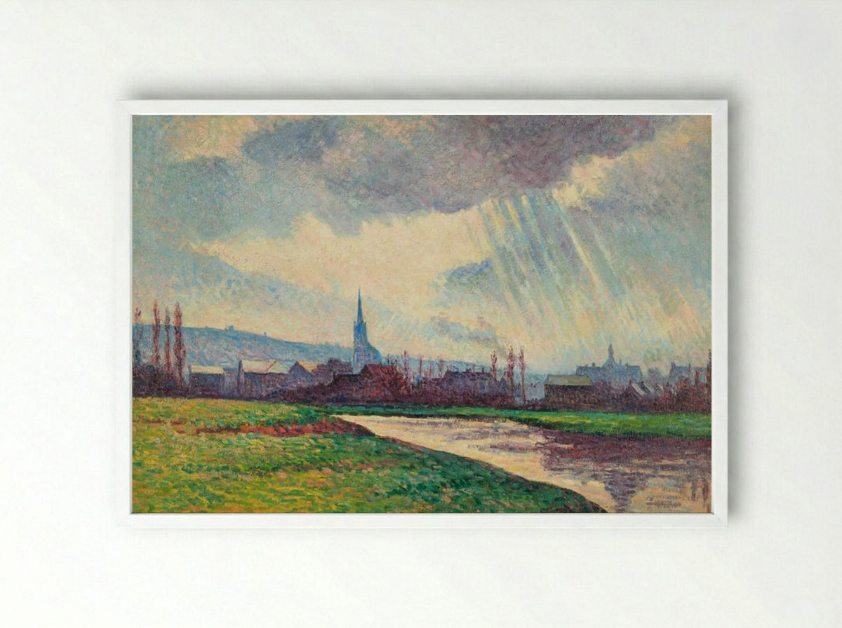 Landscape with River - Maximilien Luce - Framed Print White