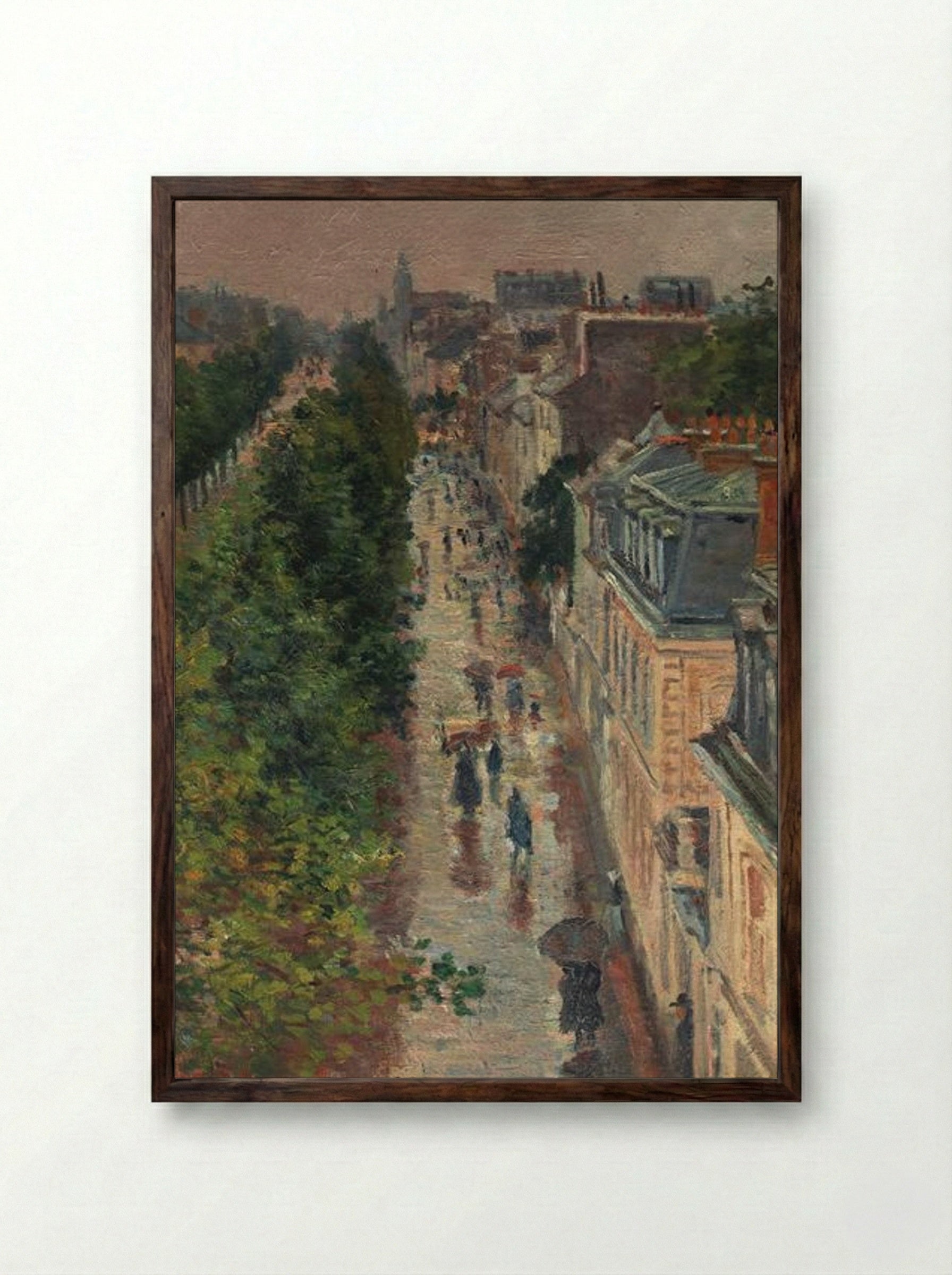 Street Scene in Paris - Maximilien Luce - Framed Print Dark Wood
