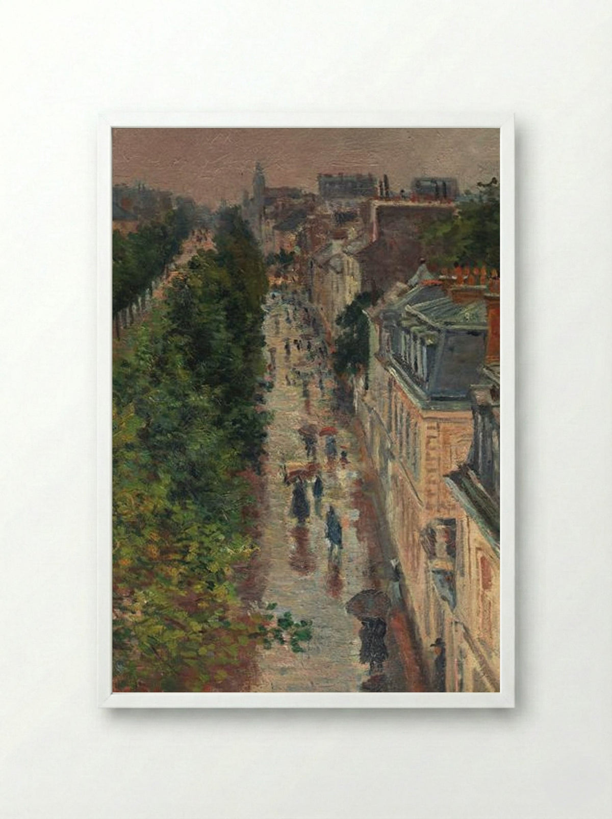Street Scene in Paris - Maximilien Luce - Framed Print White