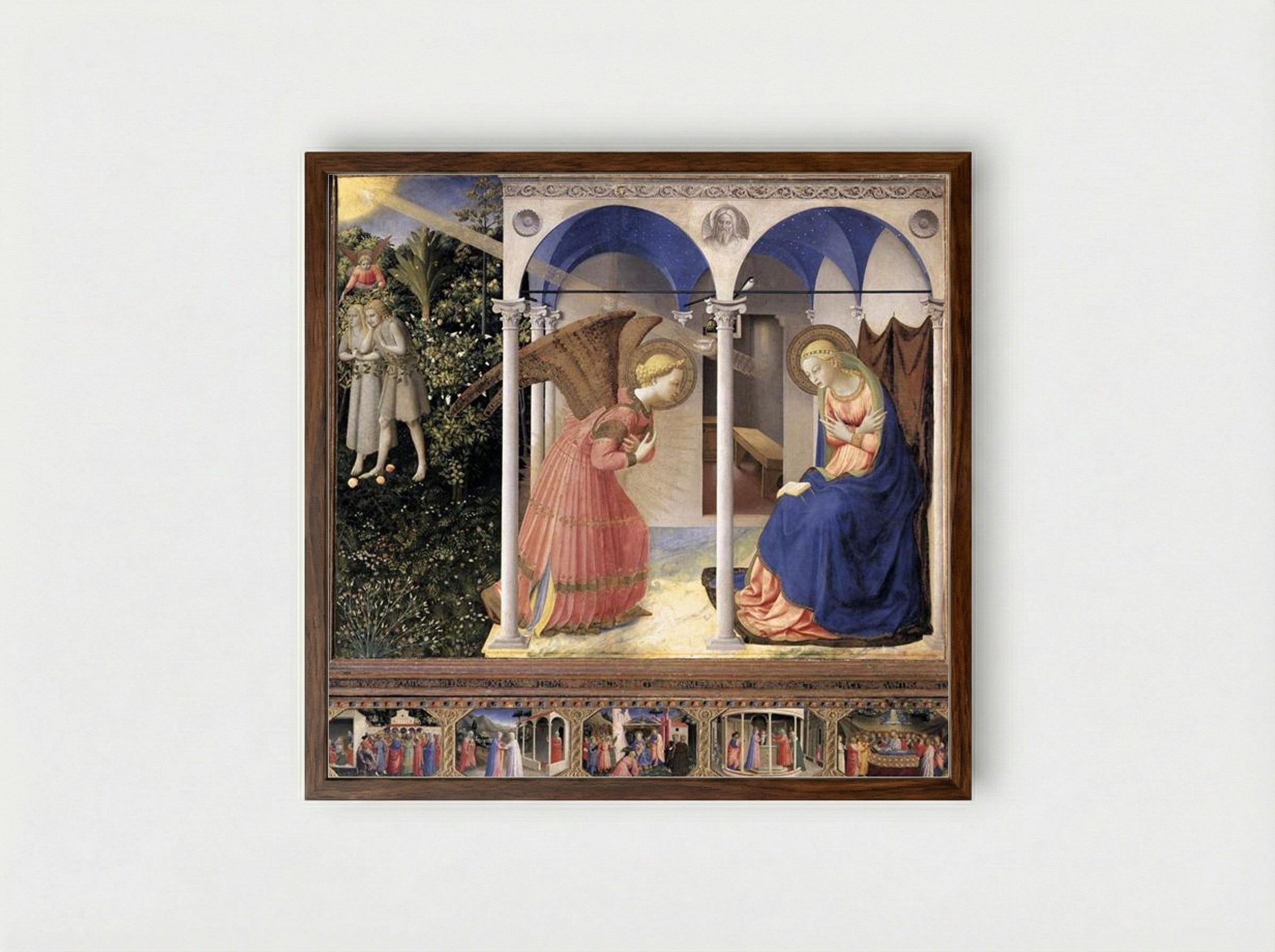 Annunciation - Fra Angelico - Framed Print Dark Wood