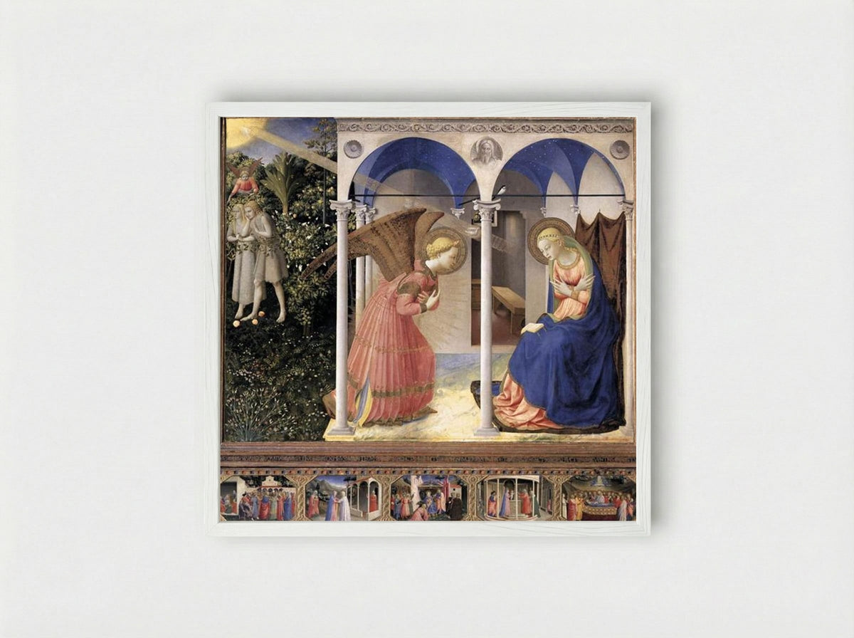 Annunciation - Fra Angelico - Framed Print White