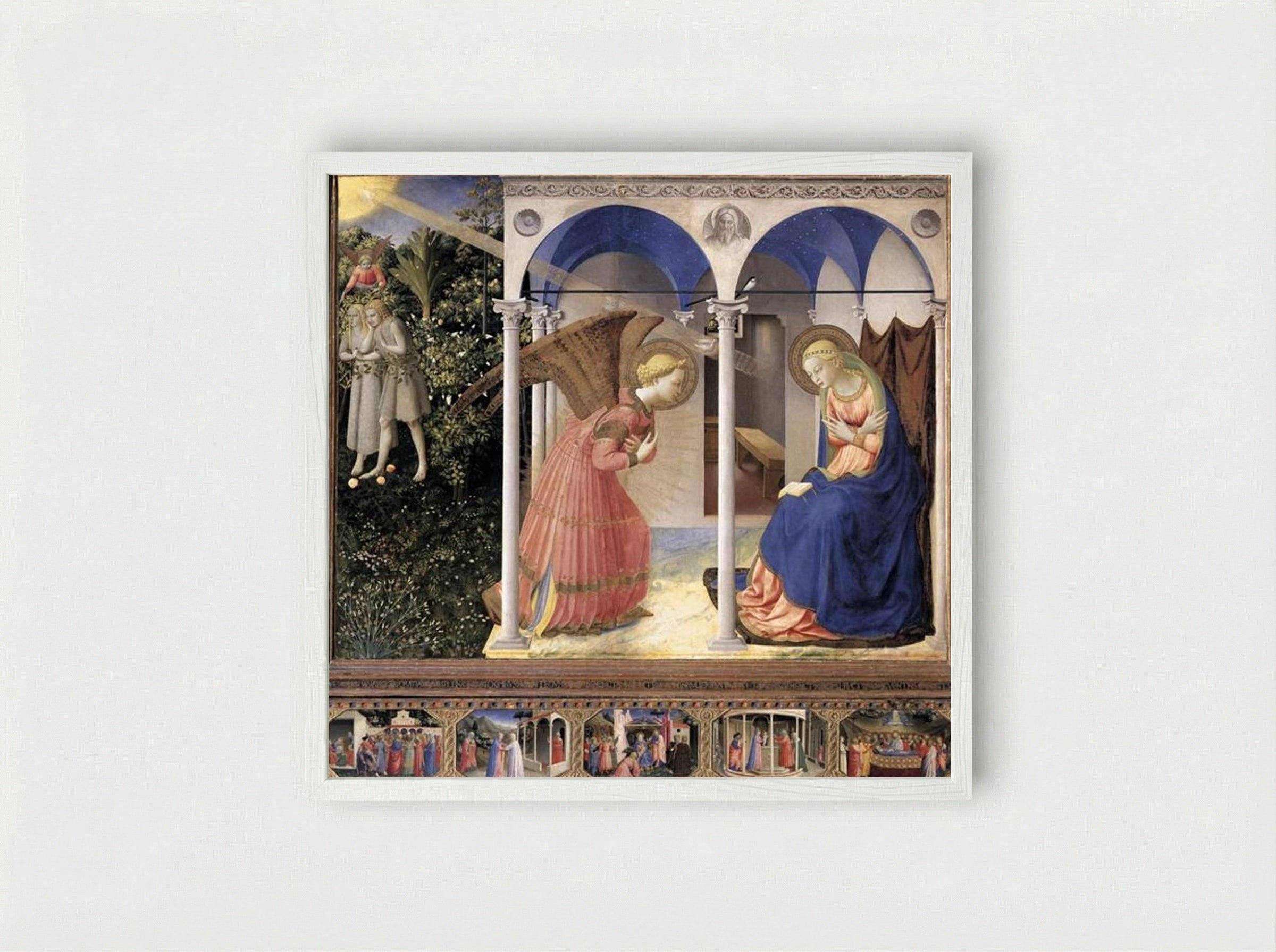 Annunciation - Fra Angelico - Framed Print White