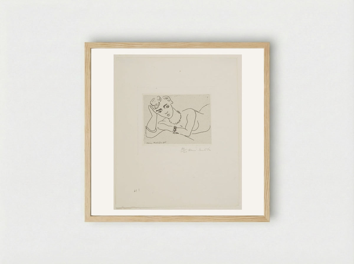 Woman Leaning on Her Elbow - Henri Matisse - Framed Print Wood
