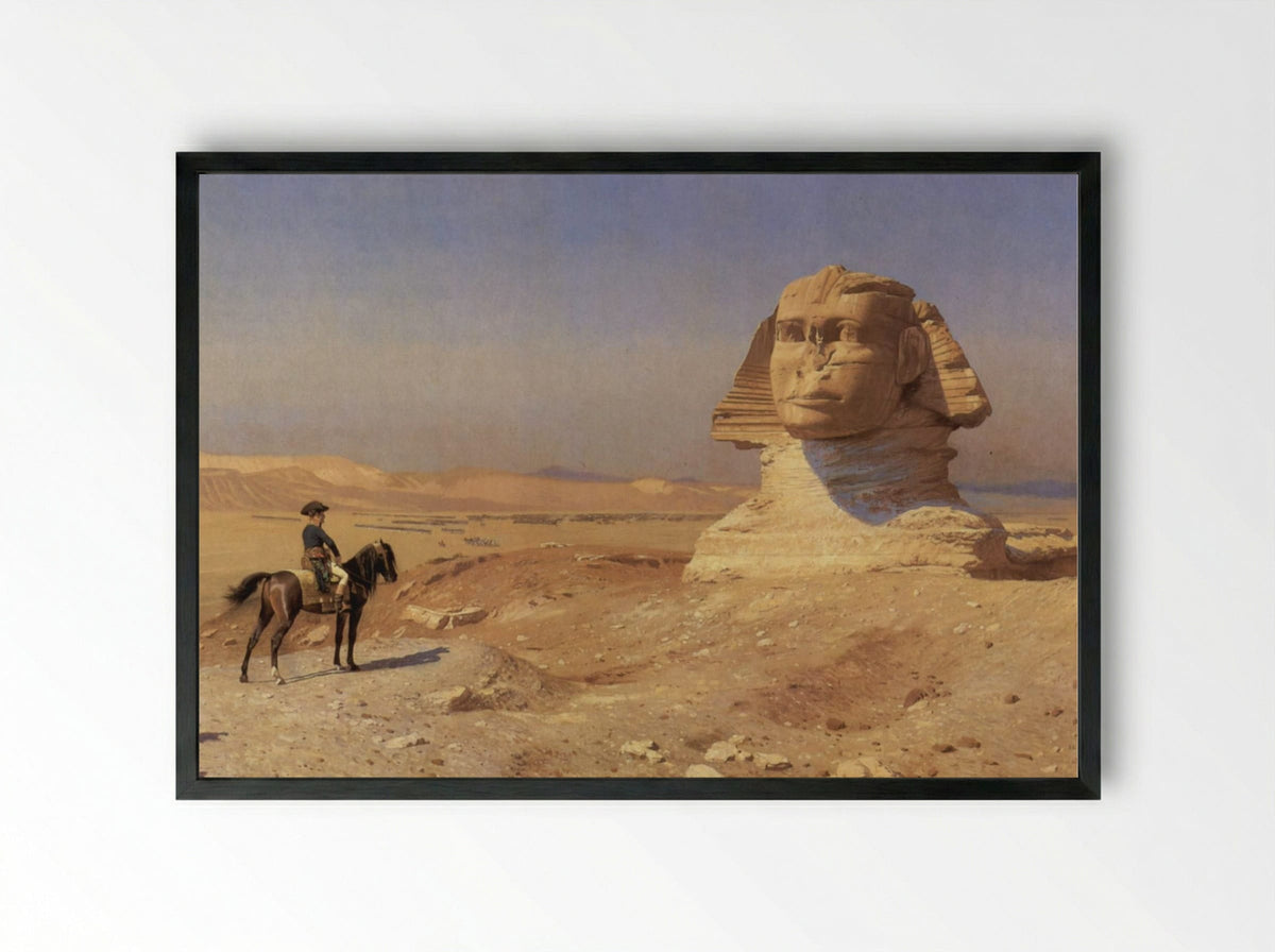 Bonaparte Before the Sphinx - Jean-Léon Gérôme - Framed Print Black