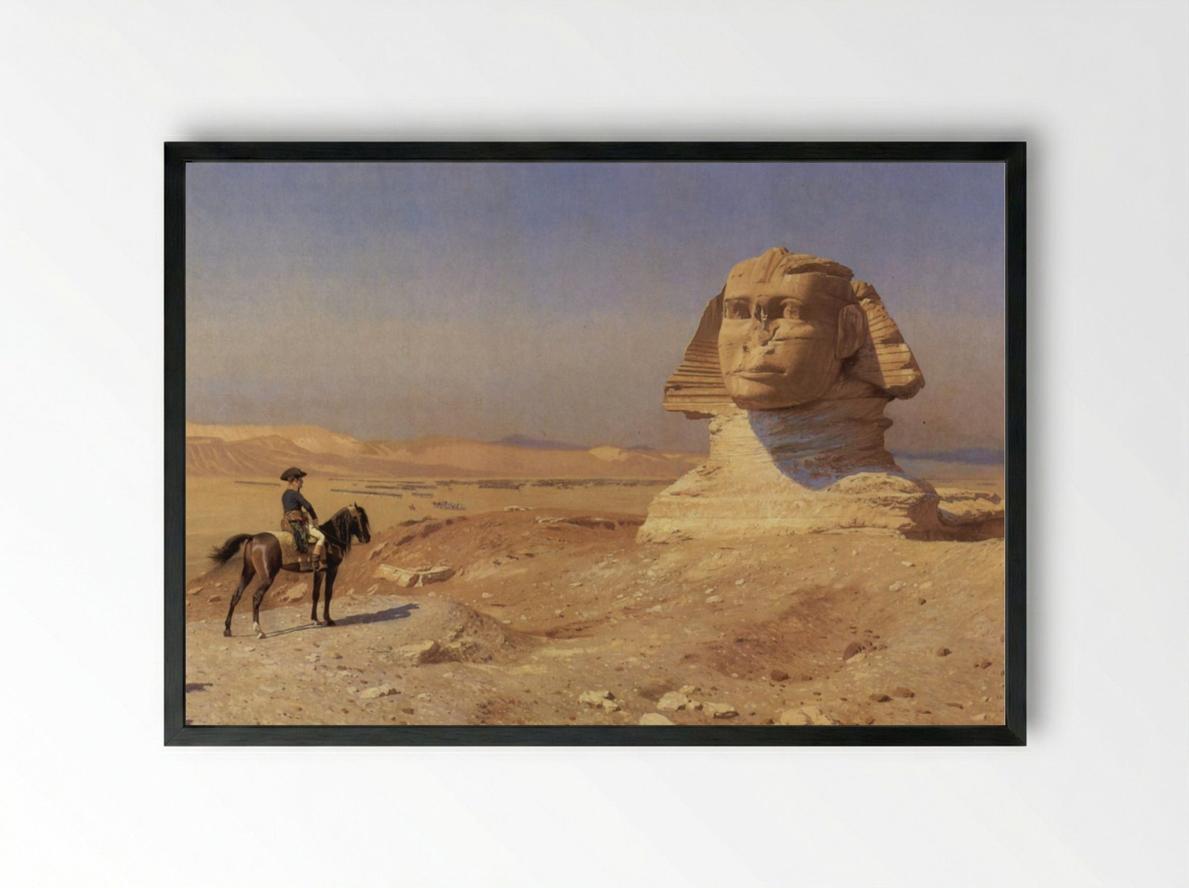 Bonaparte Before the Sphinx - Jean-Léon Gérôme - Framed Print Black