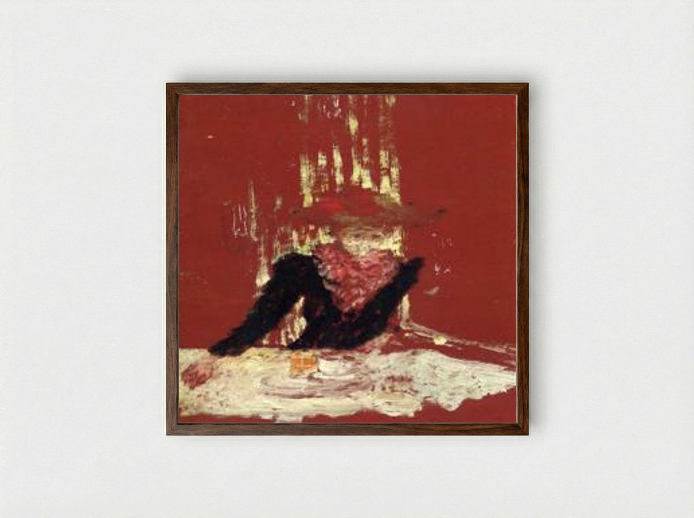 Woman with a Cup of Coffee - Édouard Vuillard - Framed Print Dark Wood