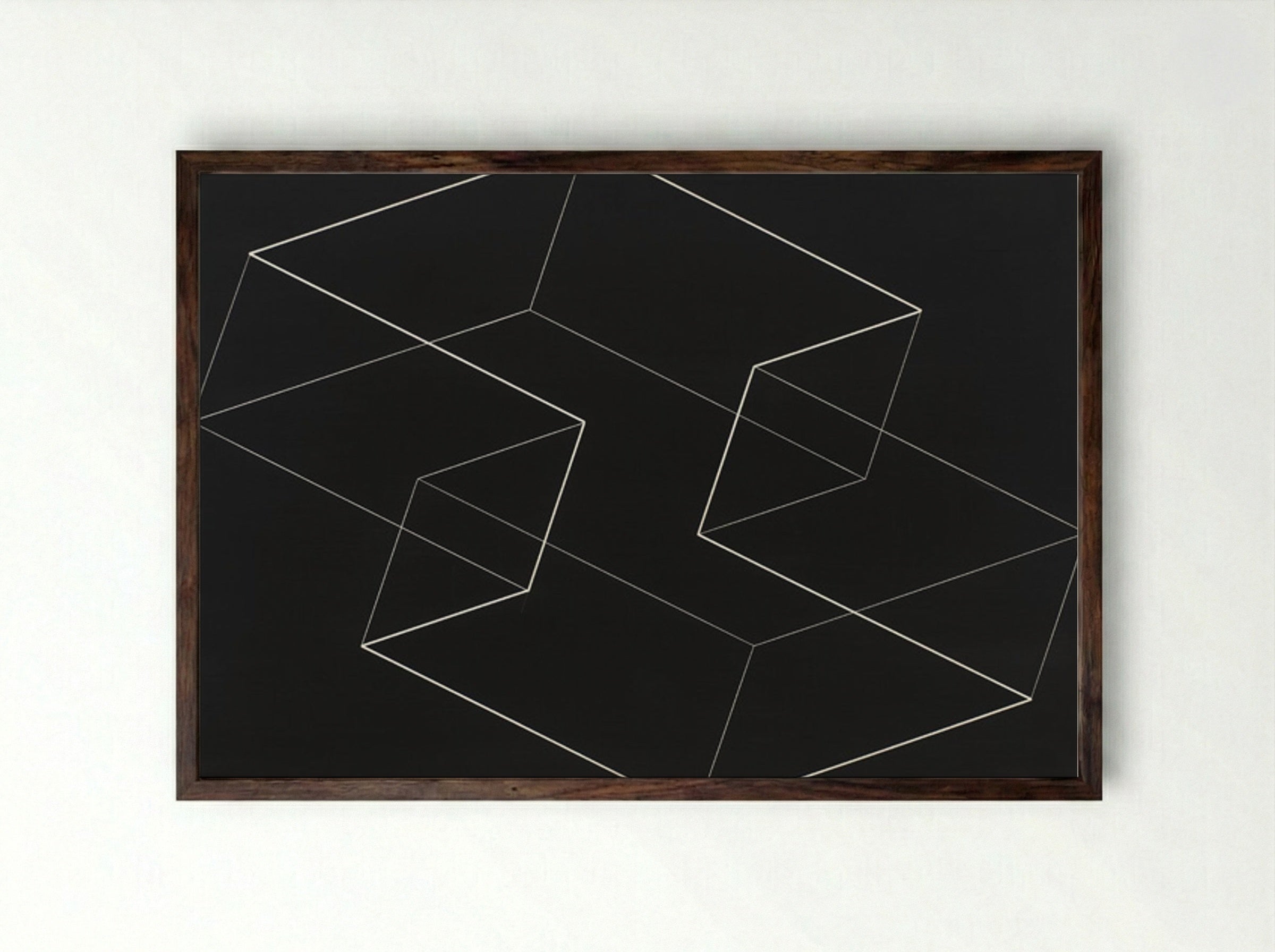 M 5 - Josef Albers - Framed Print Dark Wood