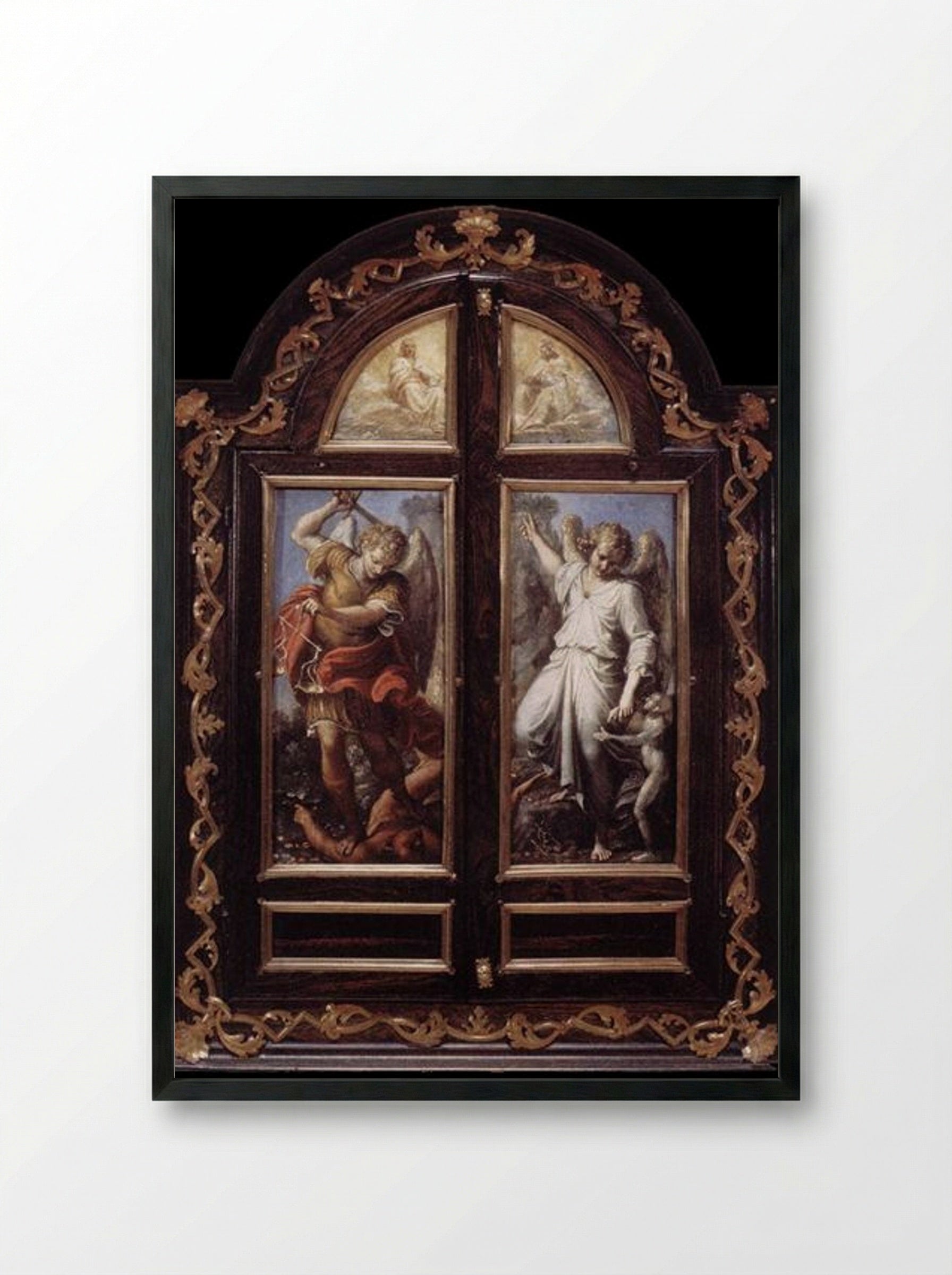 Triptych - Annibale Carracci - Framed Print Black