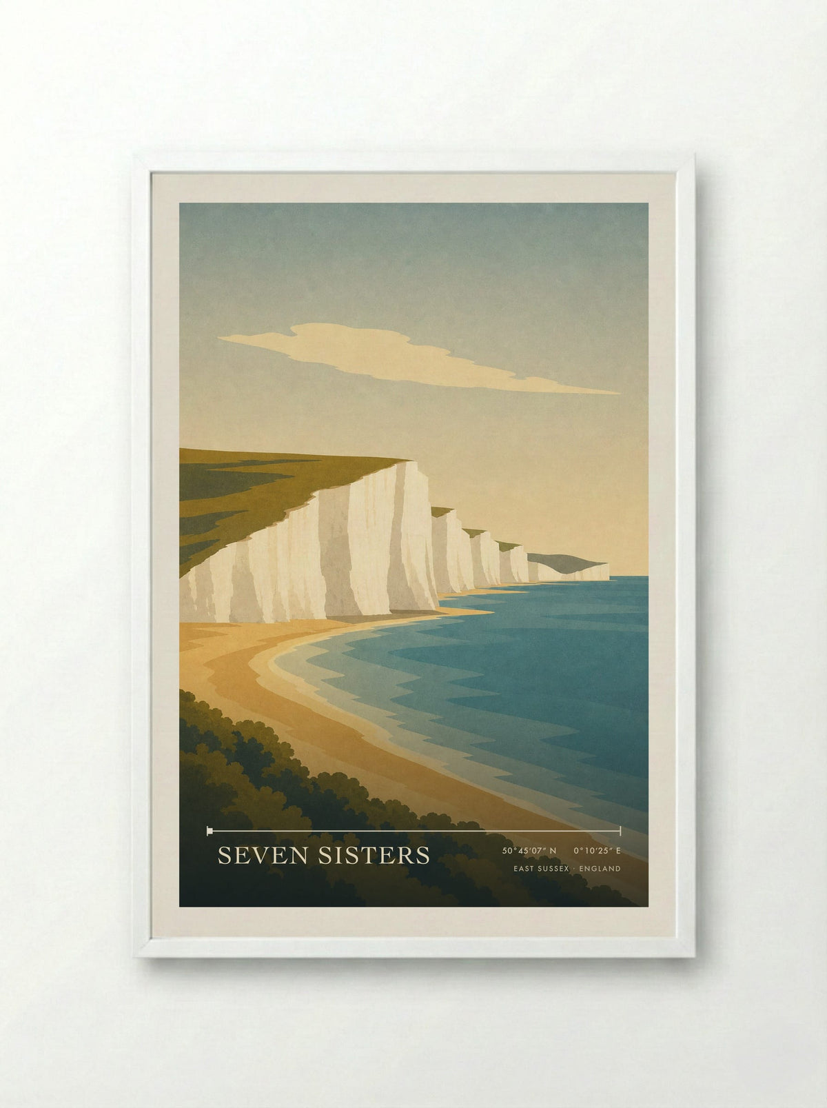 Seven Sisters Travel Poster Artwork - Framed Print White