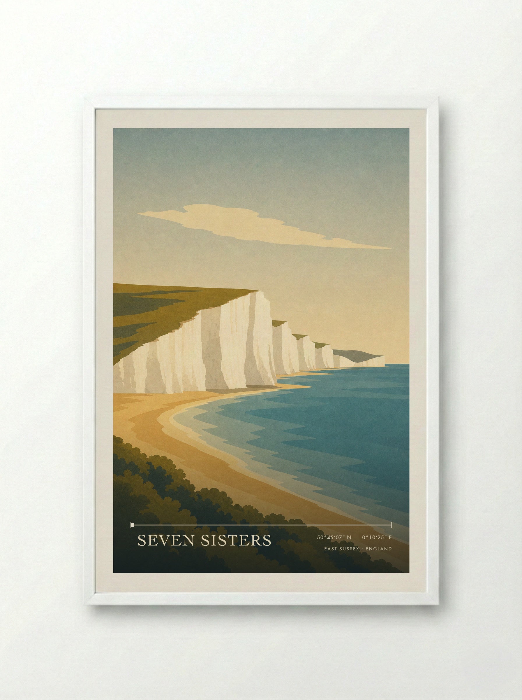 Seven Sisters Travel Poster Artwork - Framed Print White