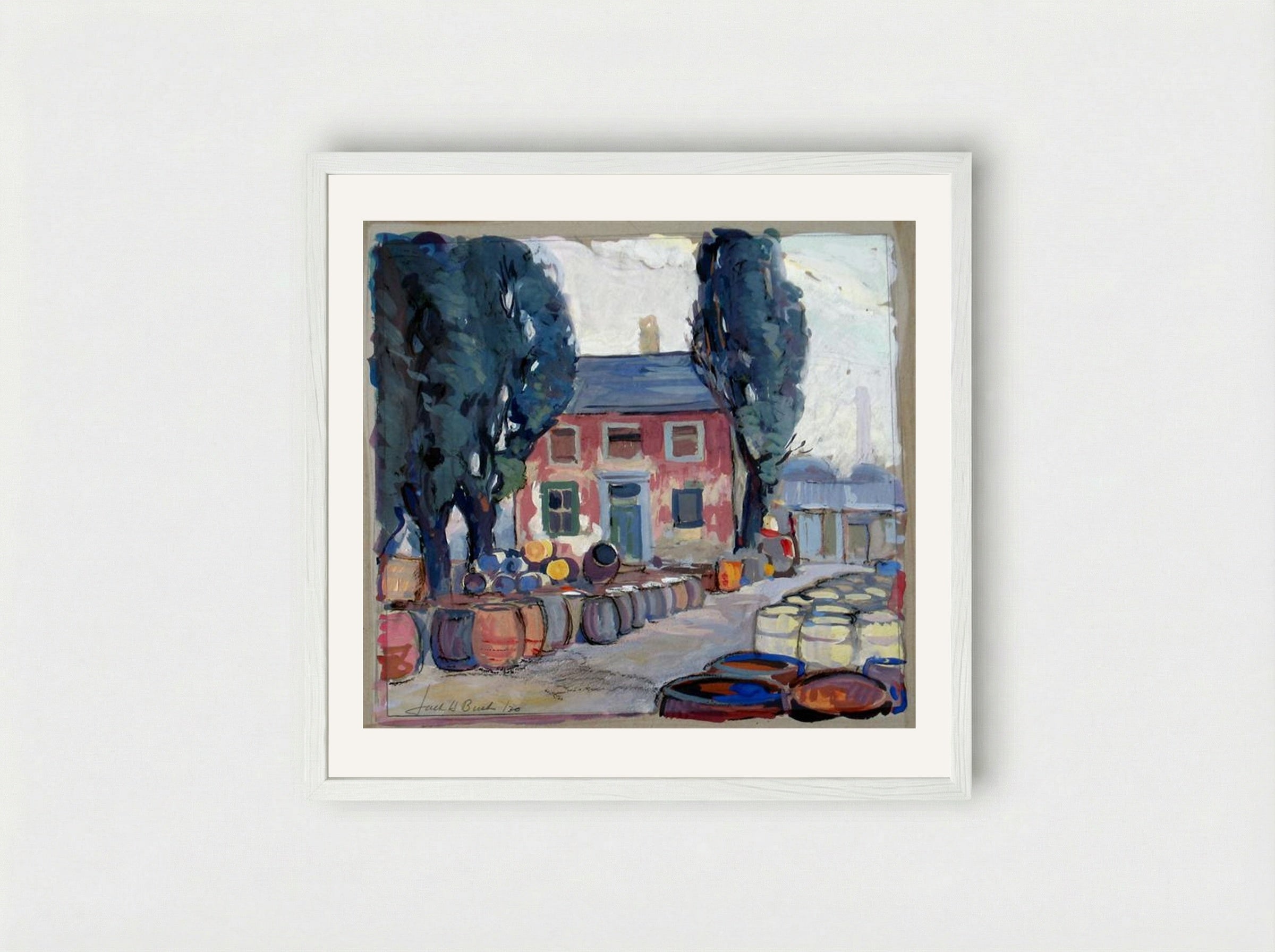 King Street West, Toronto - Jack Bush - Framed Print White