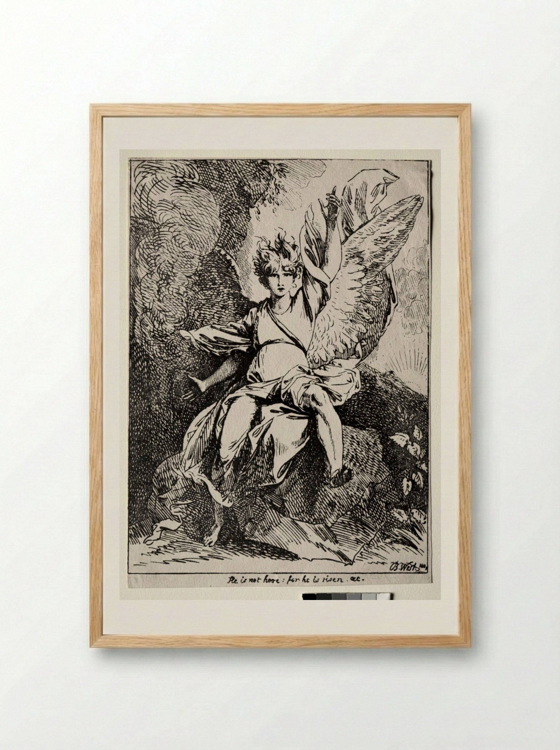 The Angel at the Tomb of Christ - Benjamin West - Framed Print Wood