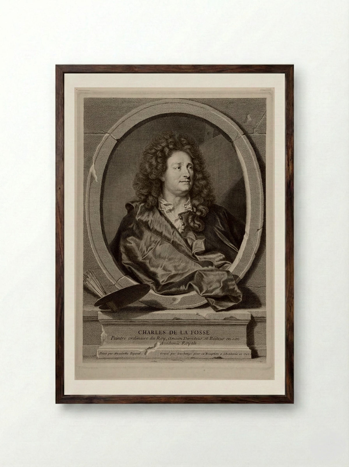 Charles de la Fosse - Gaspard Duchange - Framed Print Dark Wood