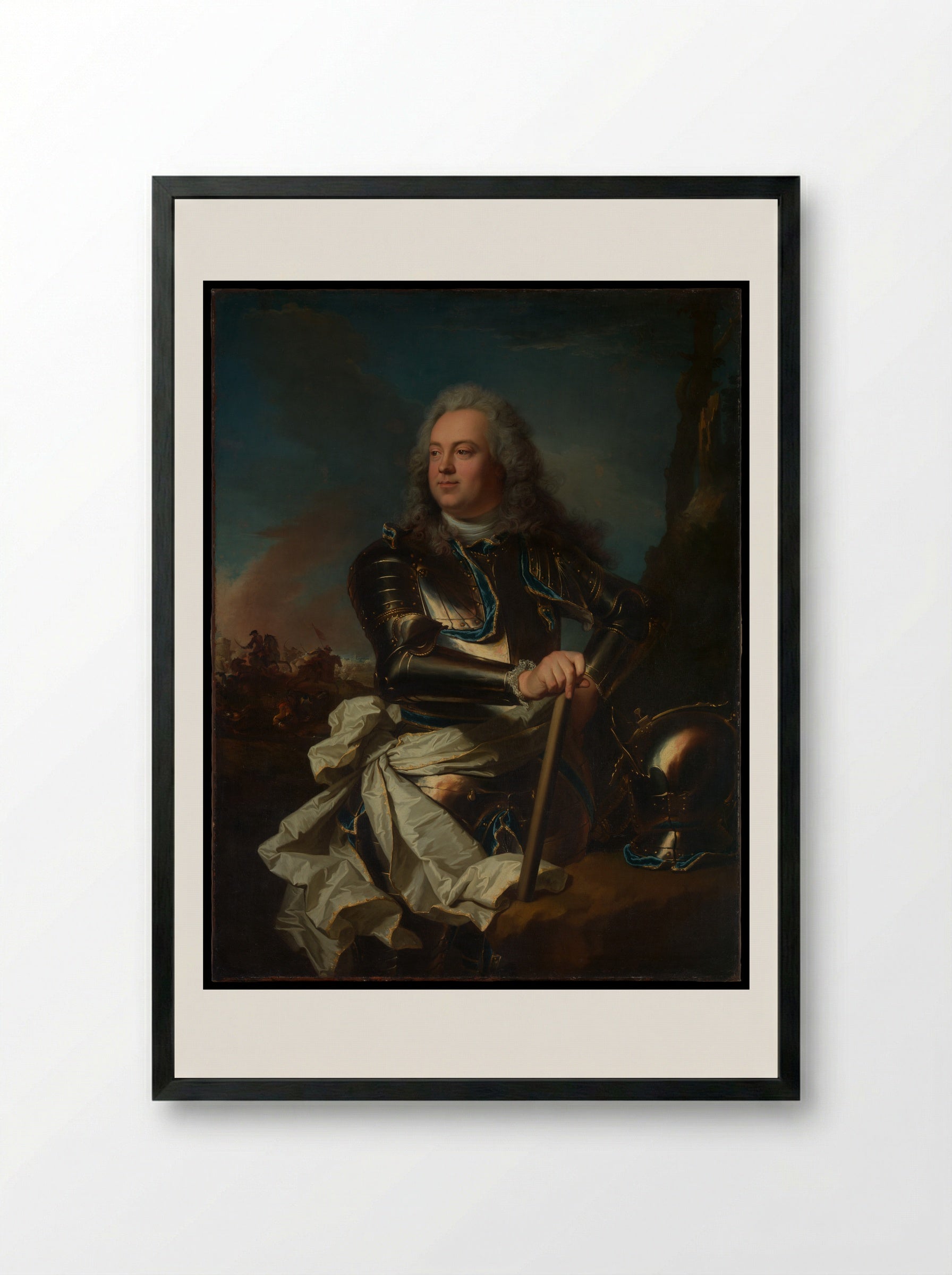 Portrait of a General Officer - Hyacinthe Rigaud - Framed Print Black