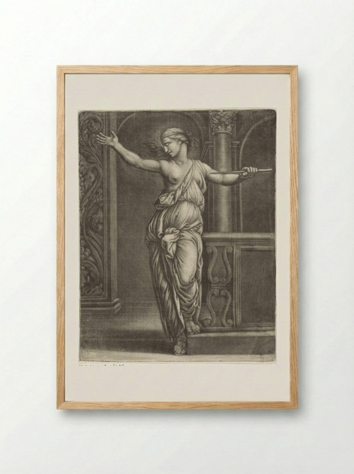 The Suicide of Lucretia - Jan van Somer - Framed Print Wood