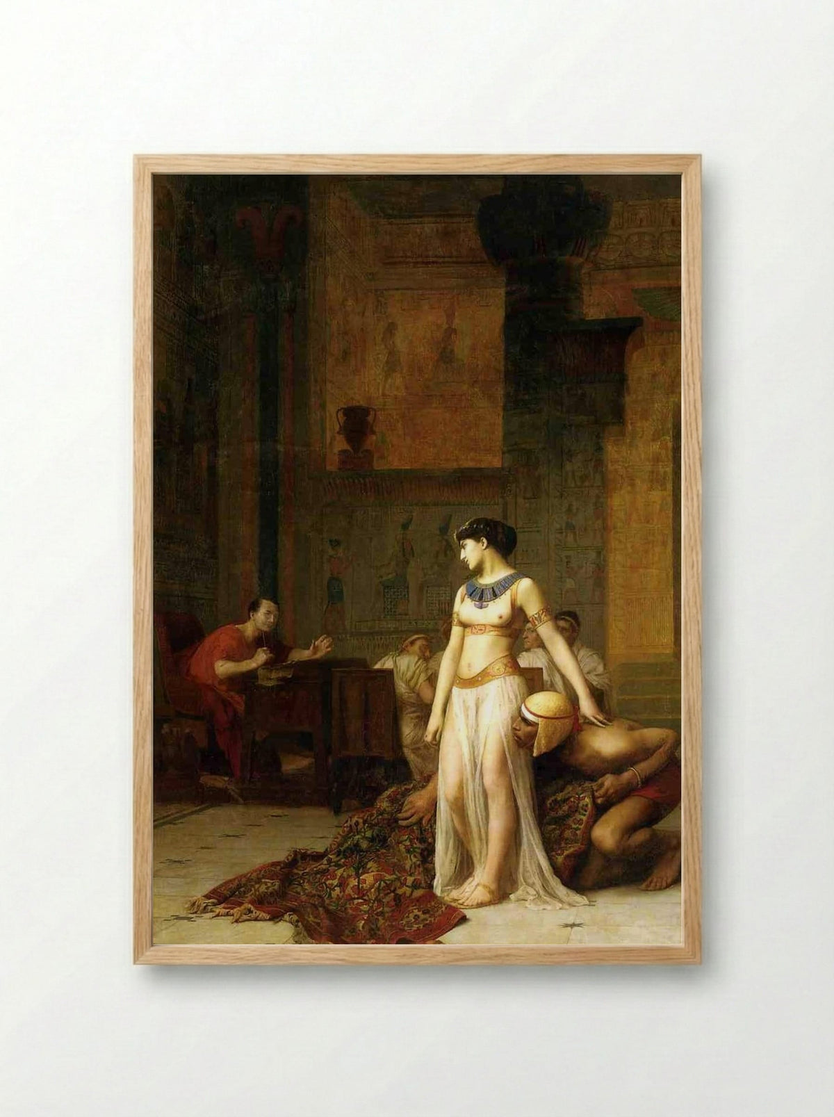 Cleopatra and Caesar - Jean-Léon Gérôme - Framed Print Wood