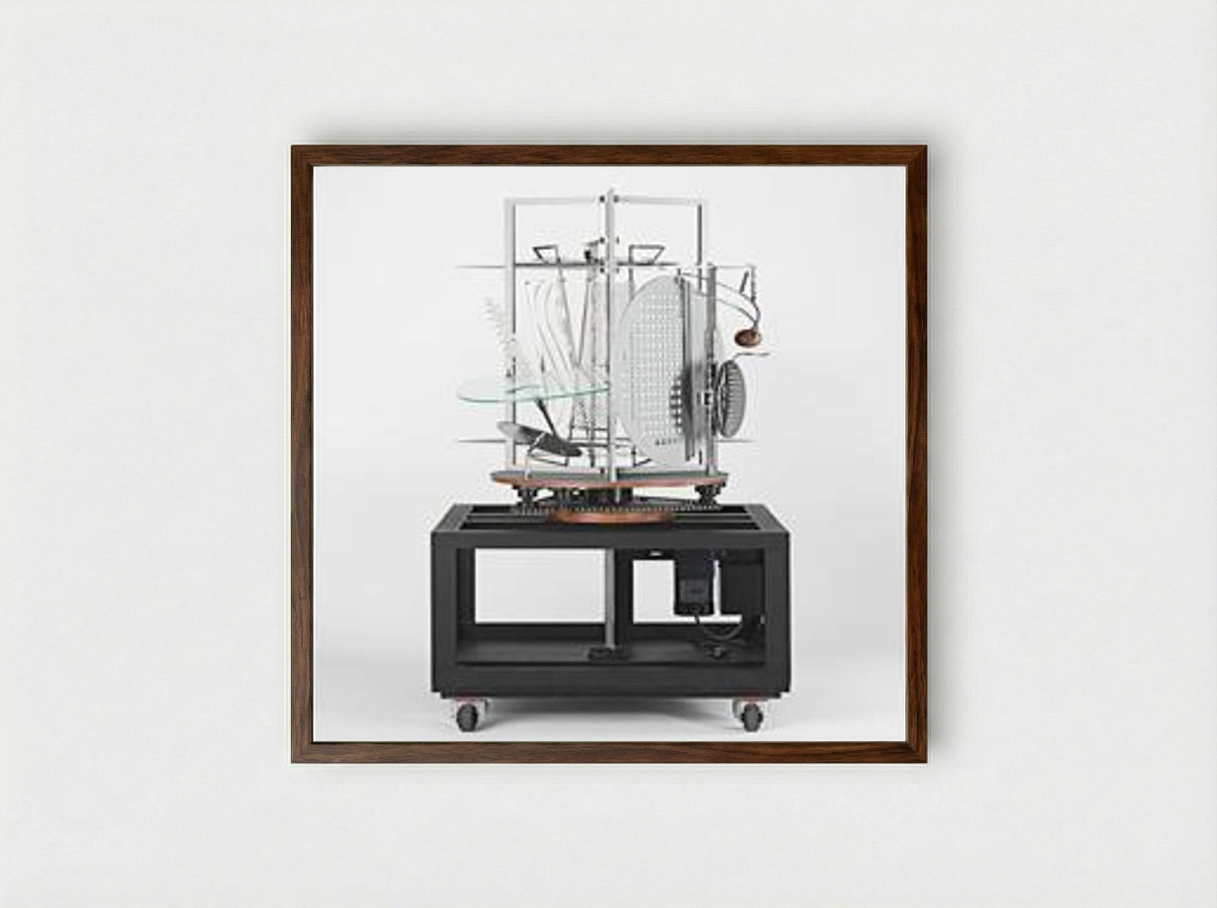 Light Prop for an Electric Stage (Light-Space Modulator) - László Moholy-Nagy - Framed Print Dark Wood