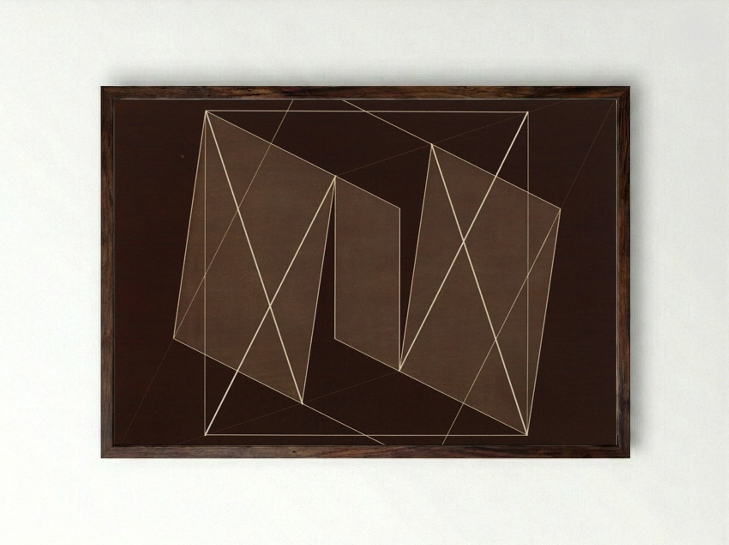 Transformation of a Scheme No. 19 - Josef Albers - Framed Print Dark Wood
