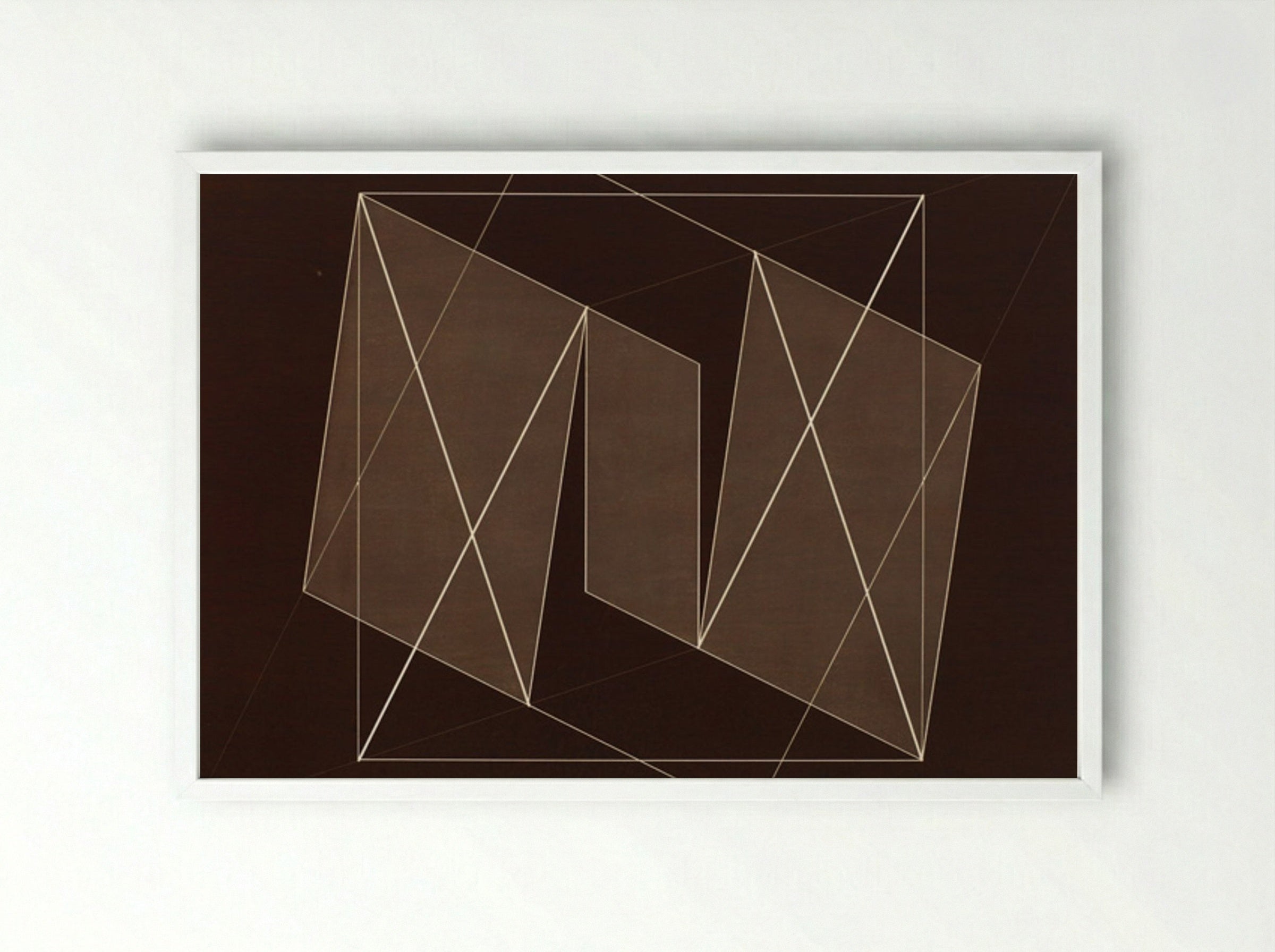 Transformation of a Scheme No. 19 - Josef Albers - Framed Print White
