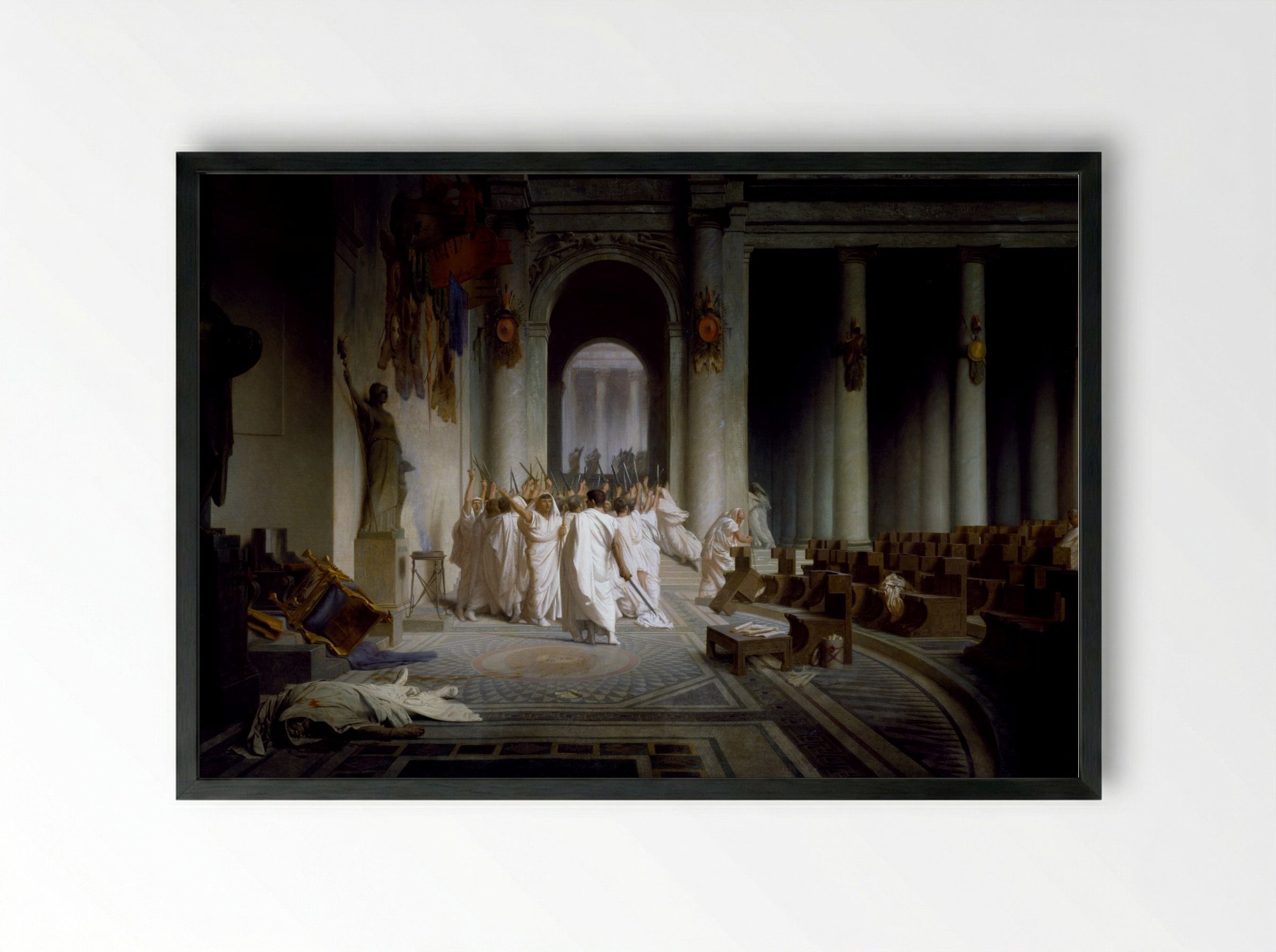 The Death of Caesar - Jean-Léon Gérôme - Framed Print Black
