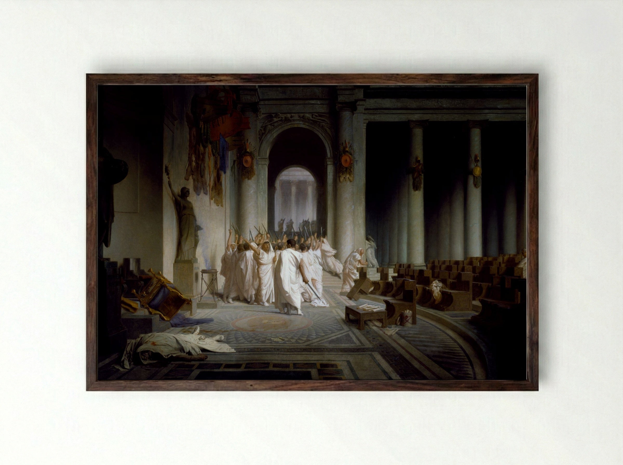 The Death of Caesar - Jean-Léon Gérôme - Framed Print Dark Wood