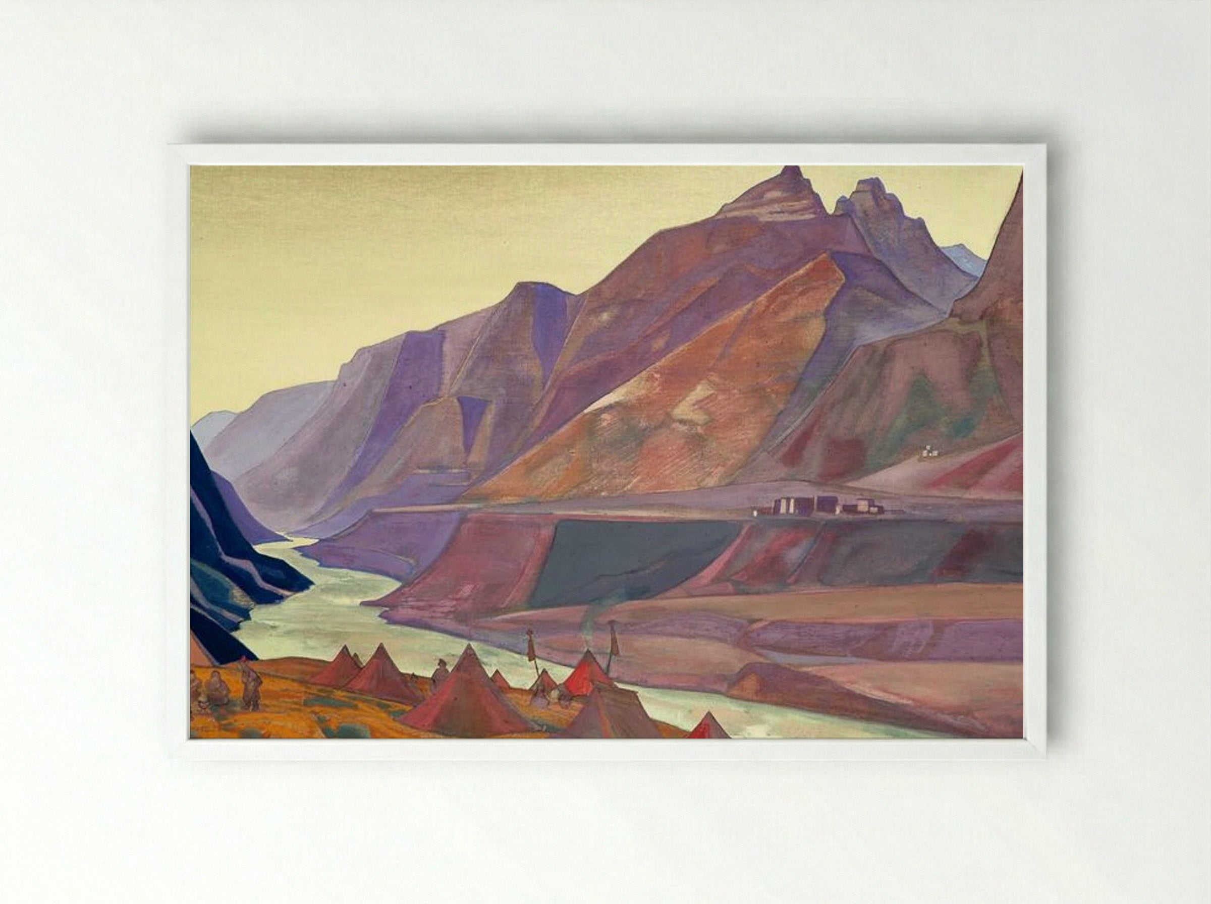 Koksar Camp - Nicholas Roerich - Framed Print White