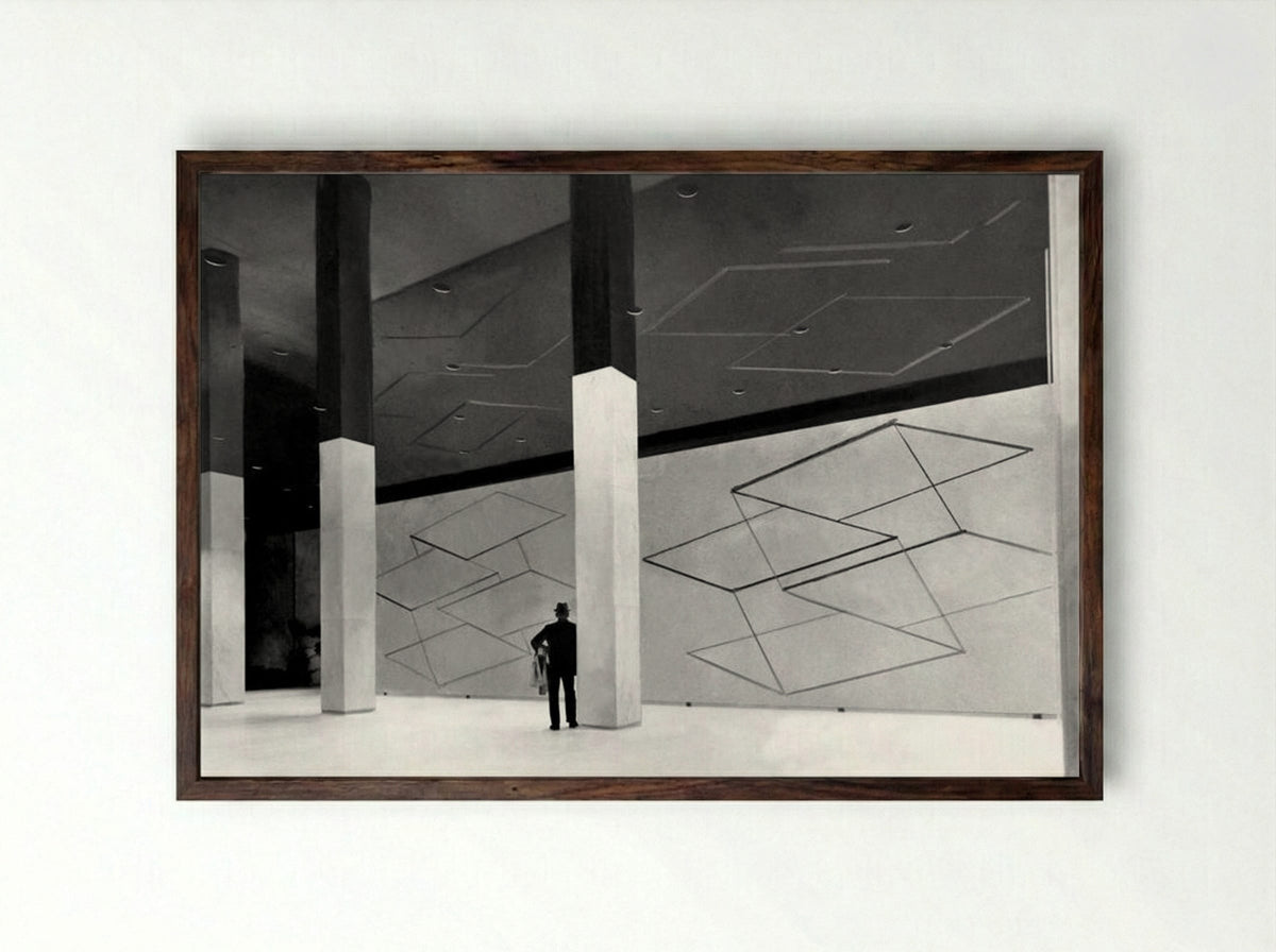Two Structural Constellations - Josef Albers - Framed Print Dark Wood