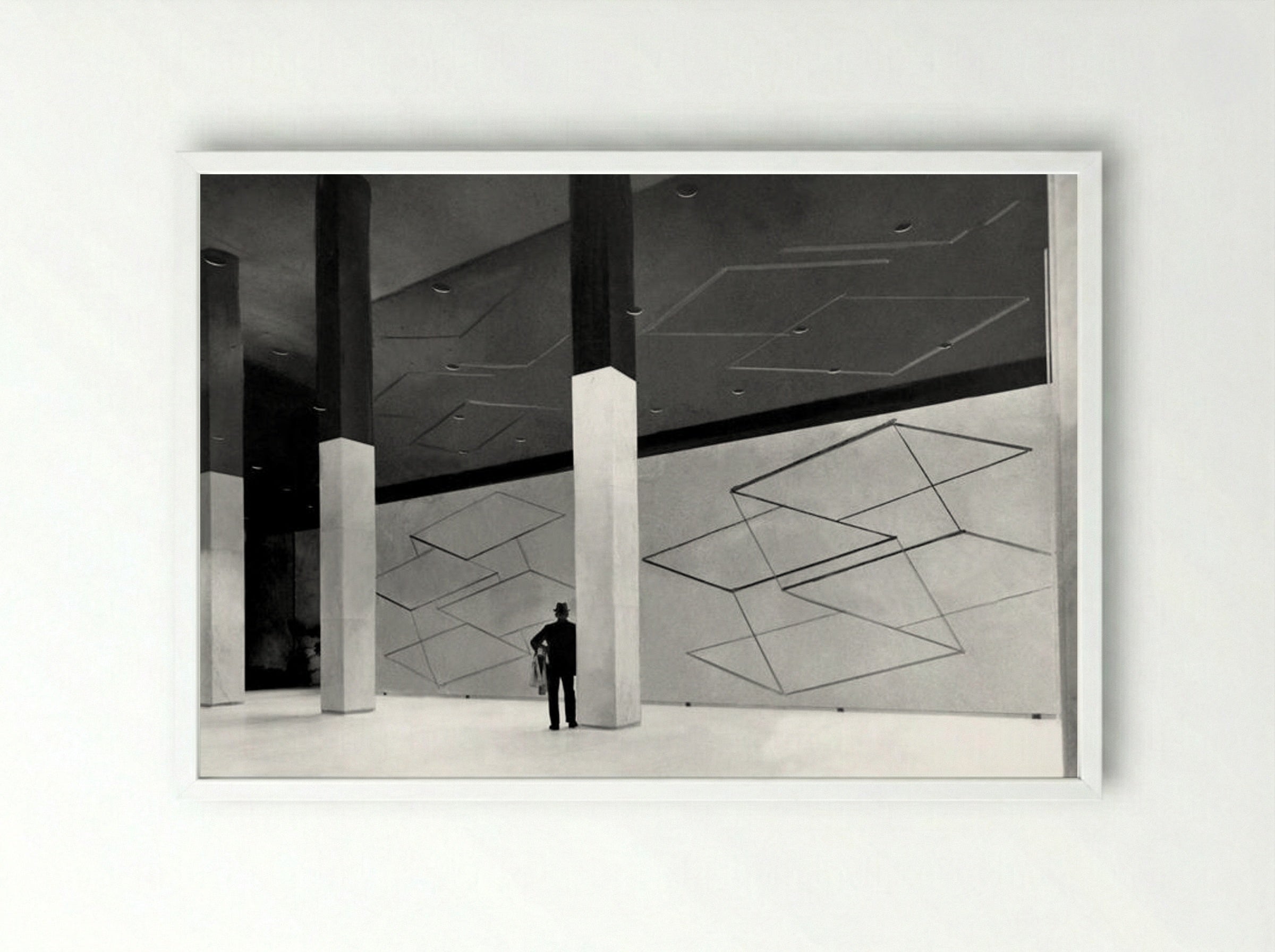 Two Structural Constellations - Josef Albers - Framed Print White
