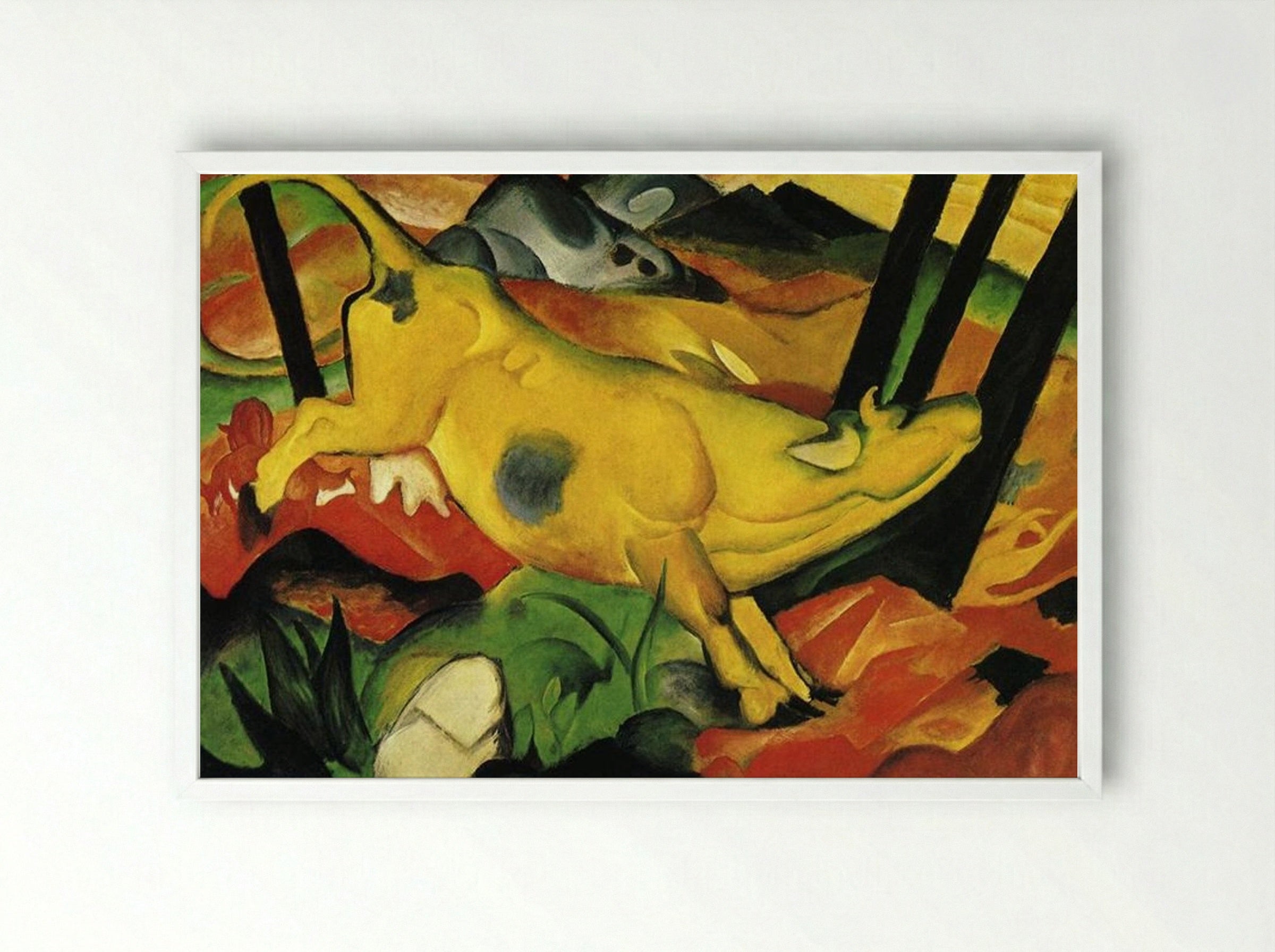 The Yellow Cow - Franz Marc - Framed Print White