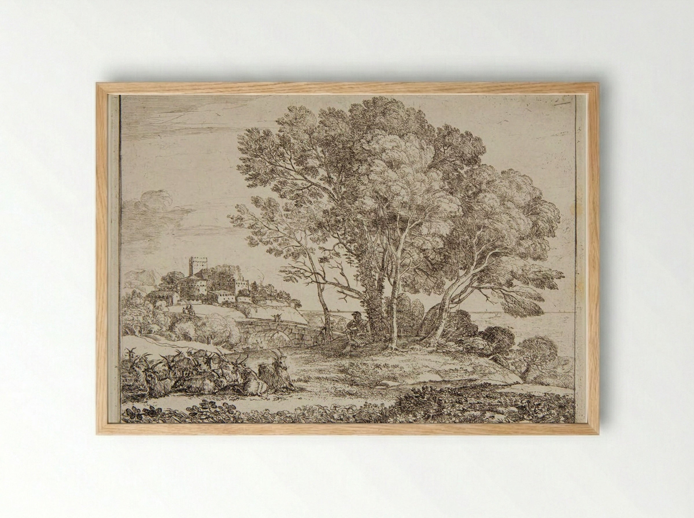 The Goatherd - Claude Lorrain - Framed Print Wood
