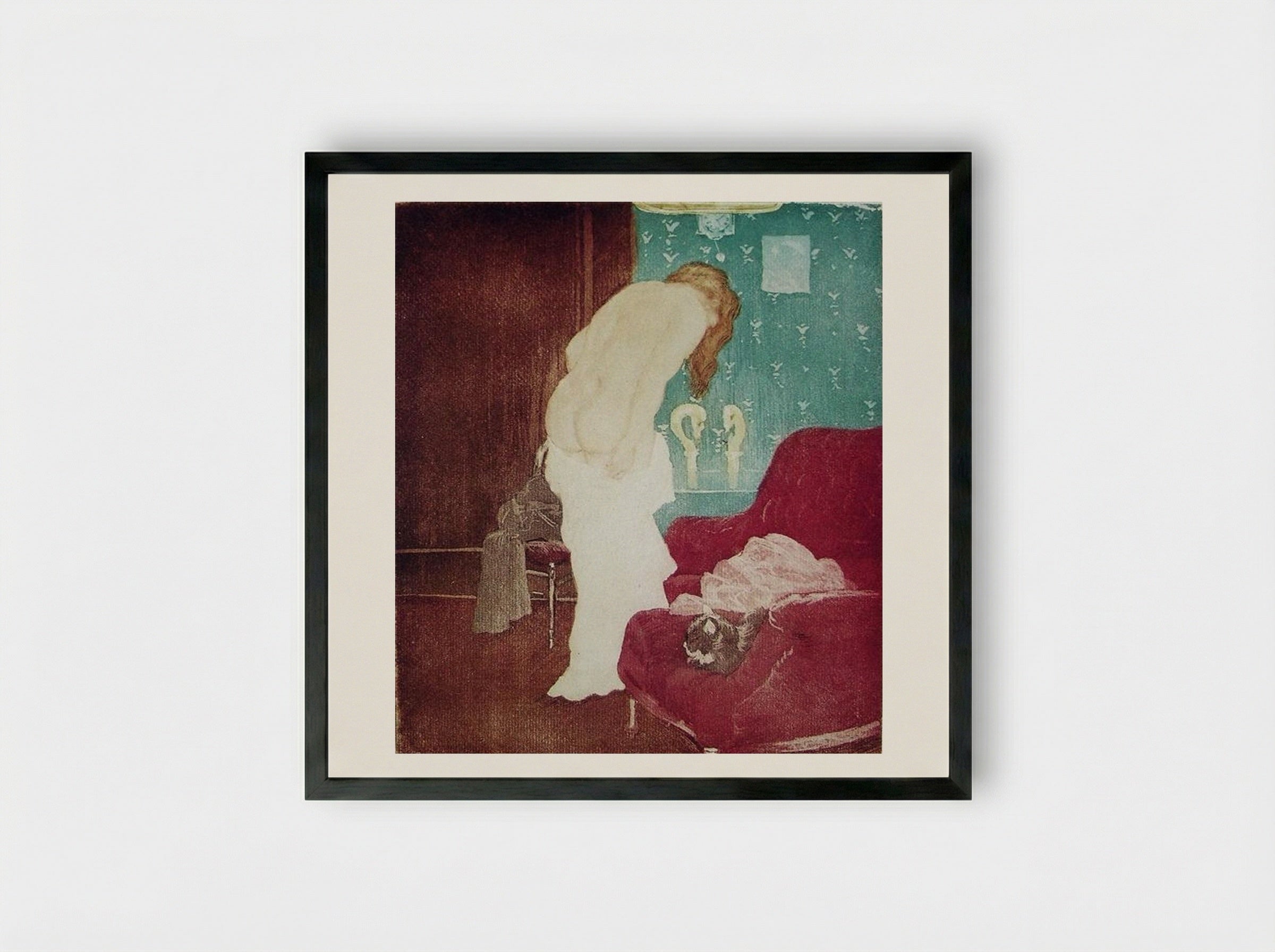 Bathroom (La Toilette) - Charles Maurin - Framed Print Black